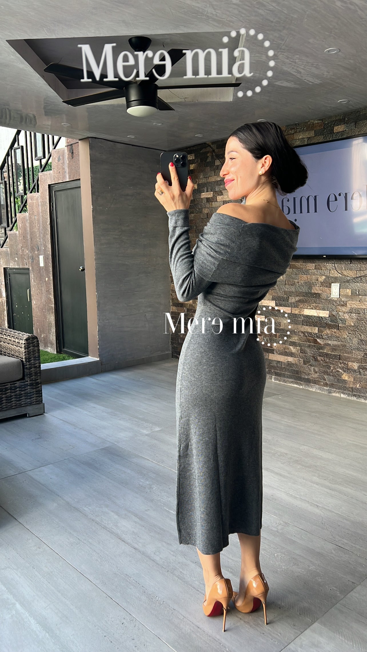 Vestido sweater gris ob