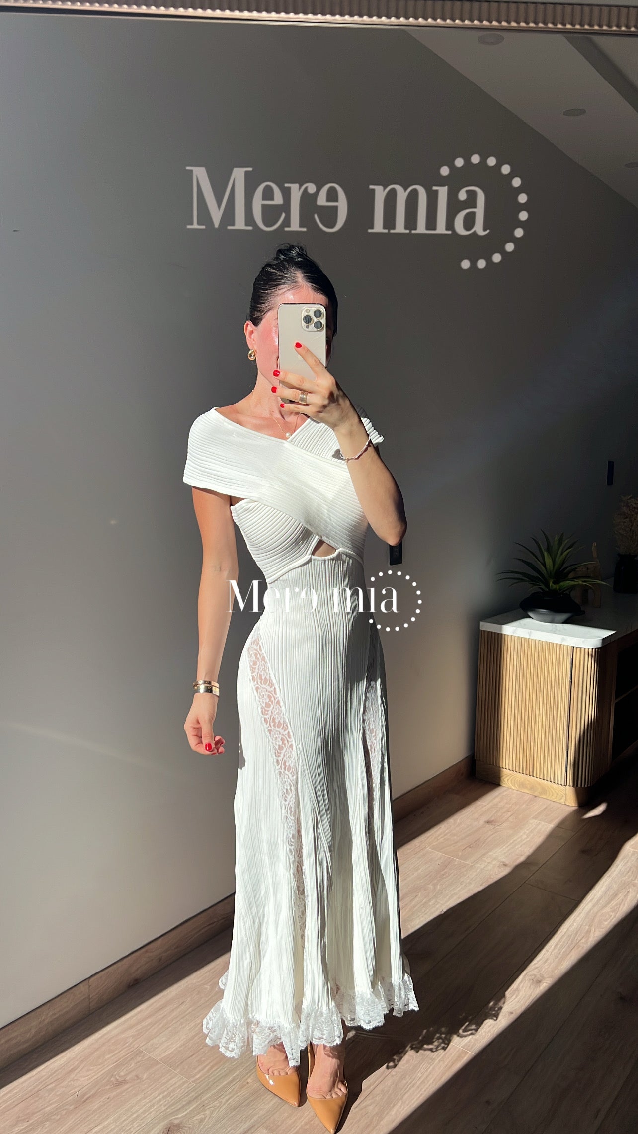 Vestido blanco rayado