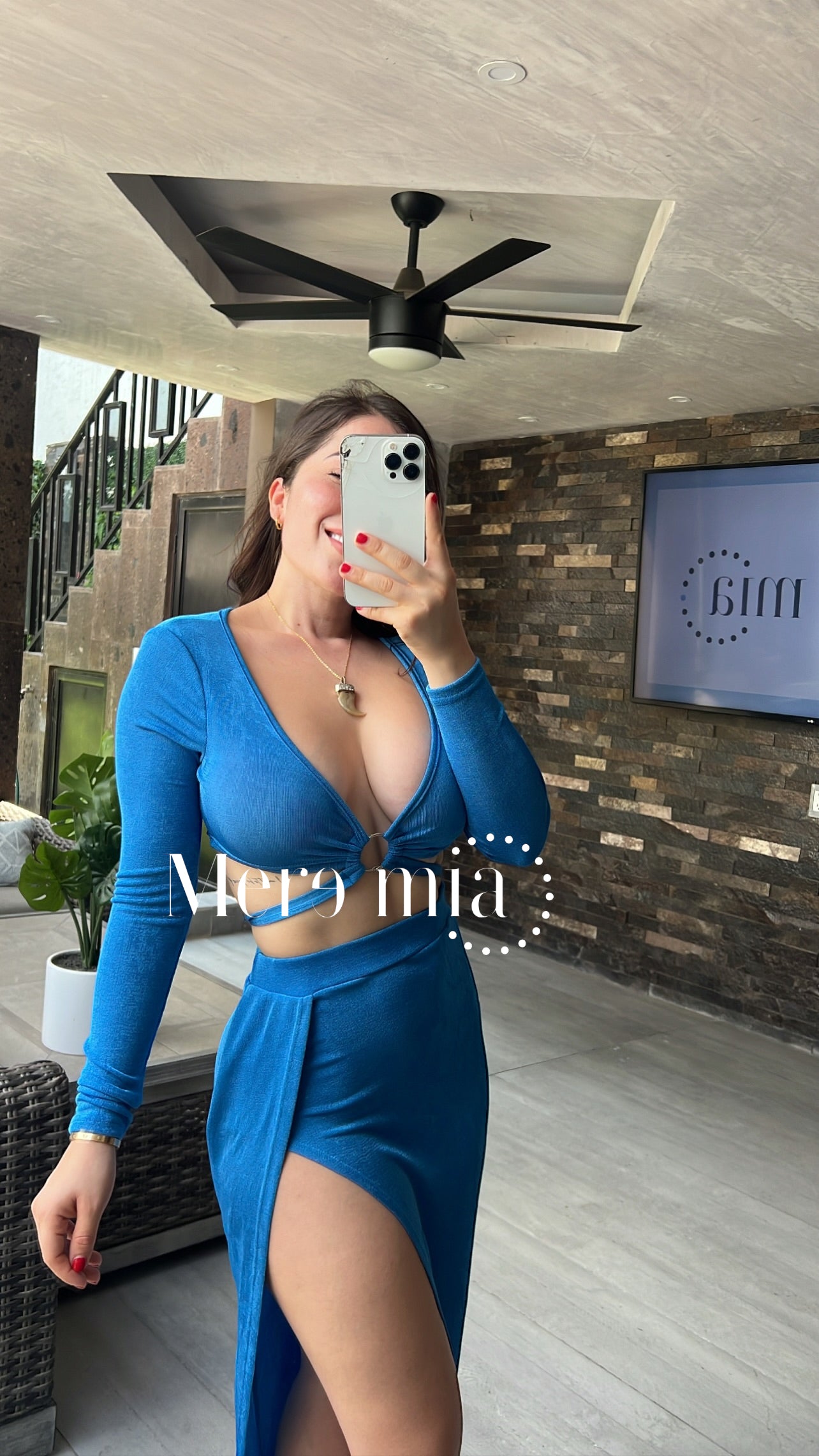 Conjunto azul manga larga