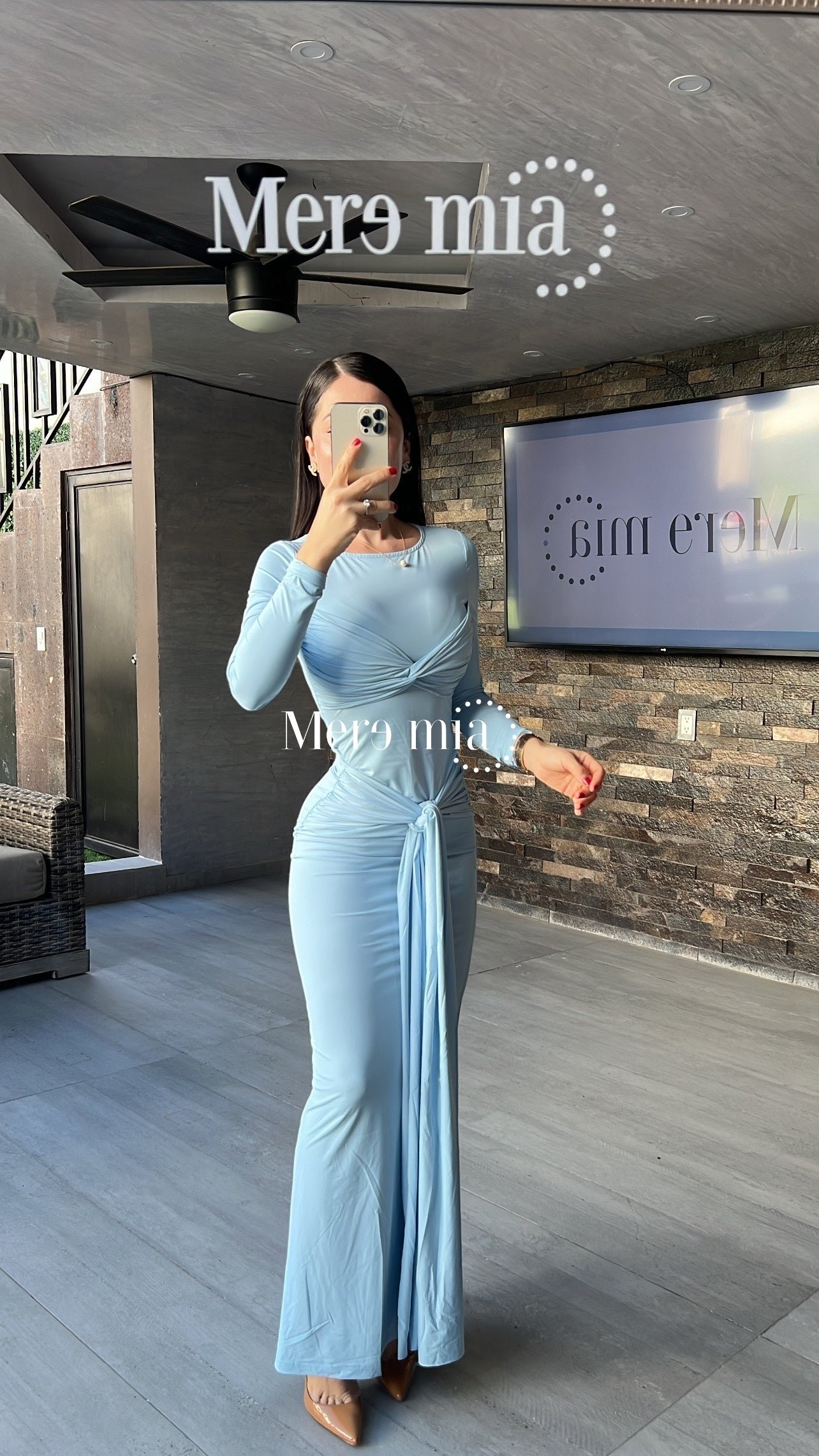 Vestido azul nudo ml