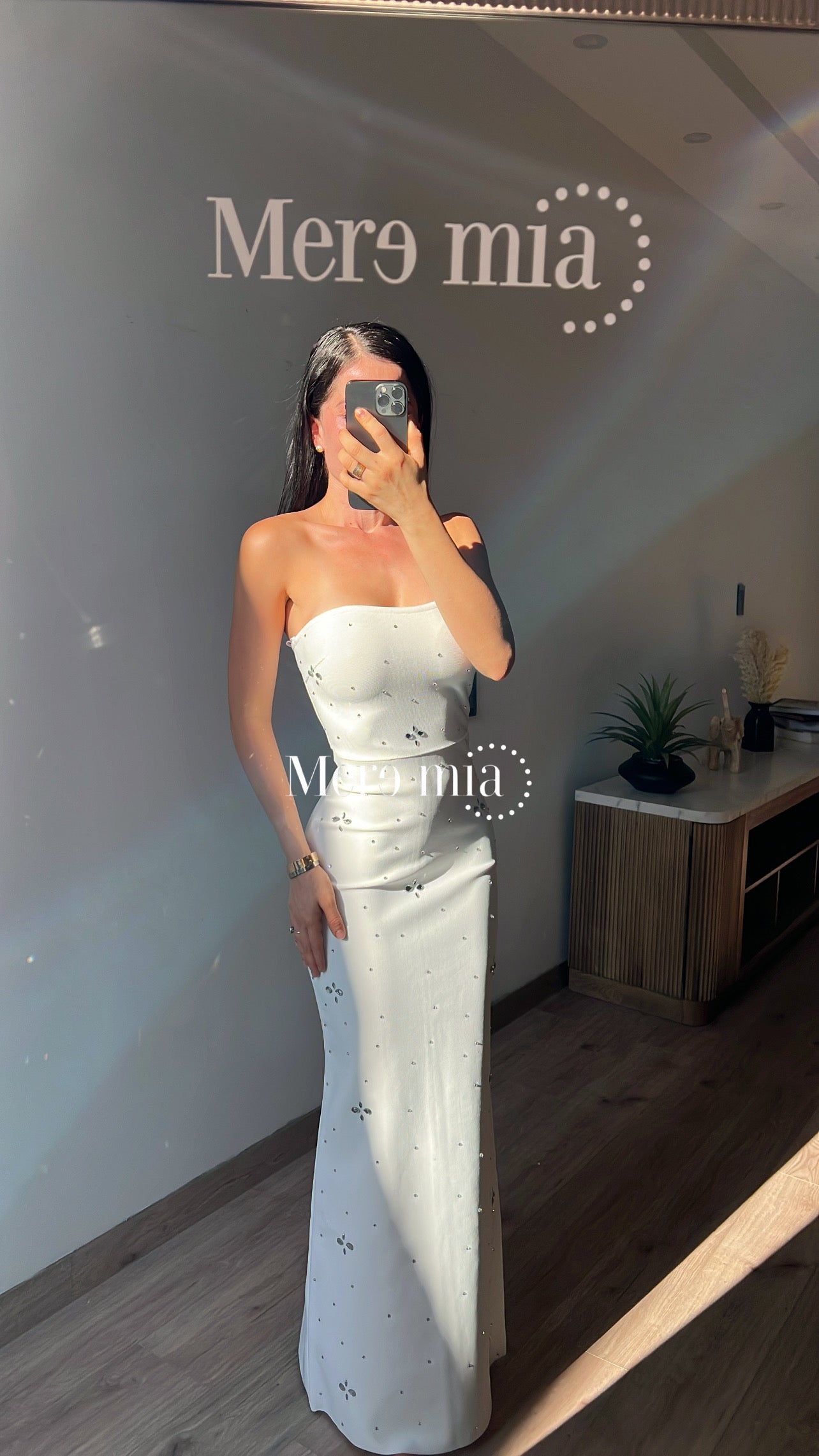 Vestido blanco apl plata