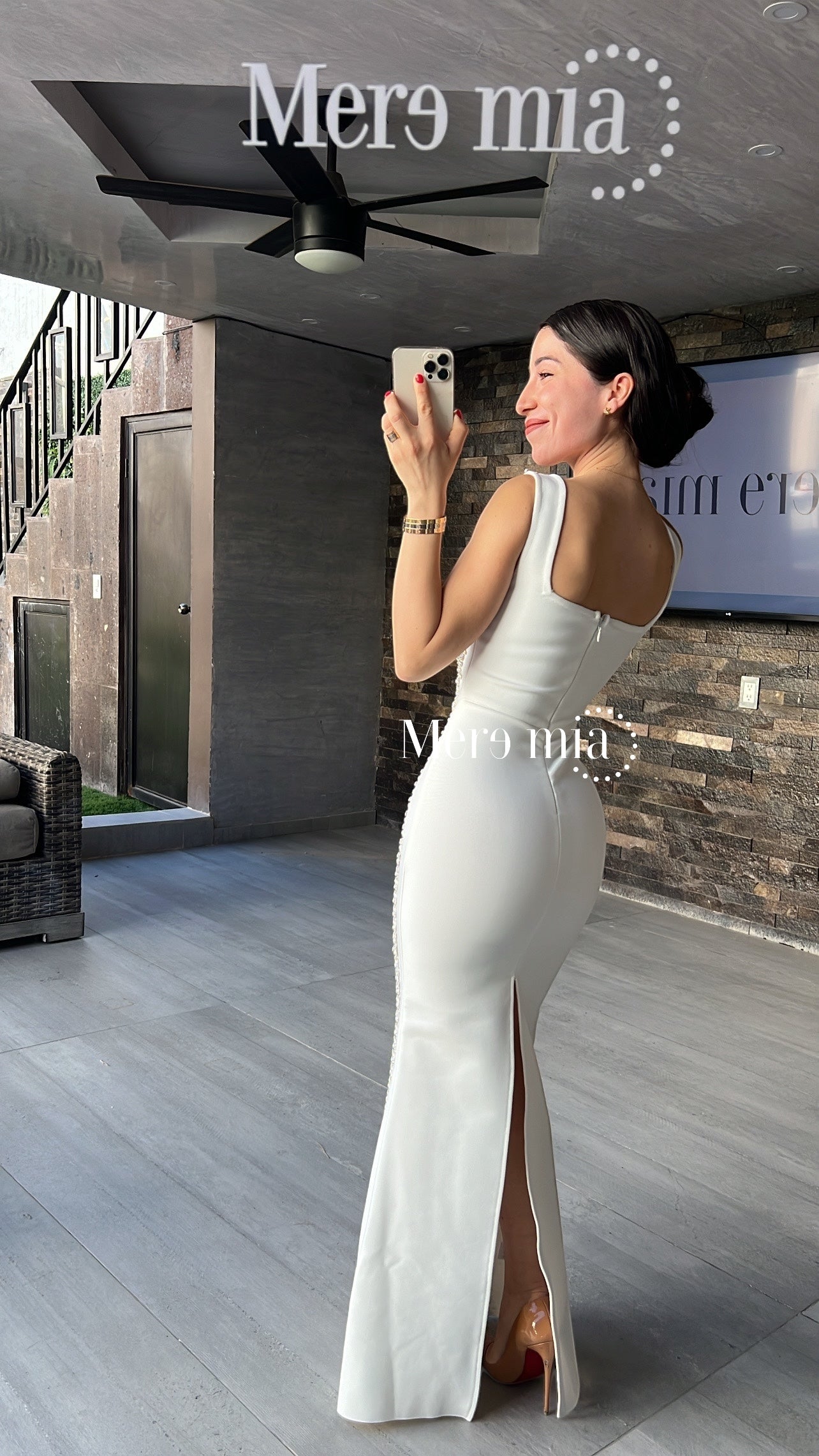 Vestido blanco apl plata