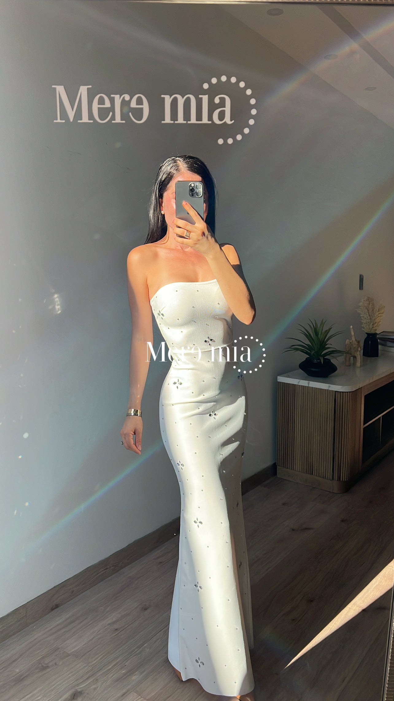 Vestido blanco apl plata