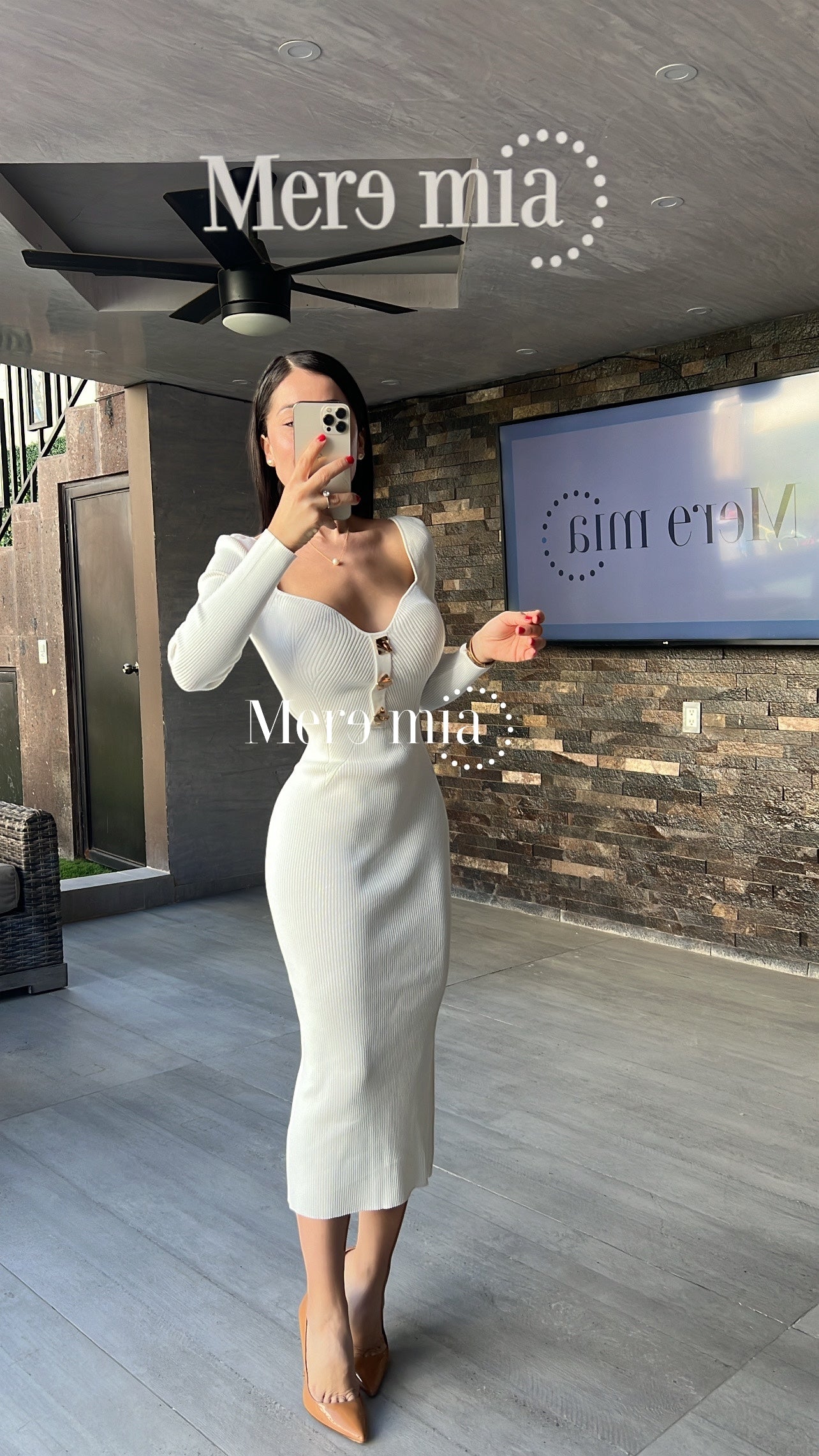 Vestido blanco botones dor