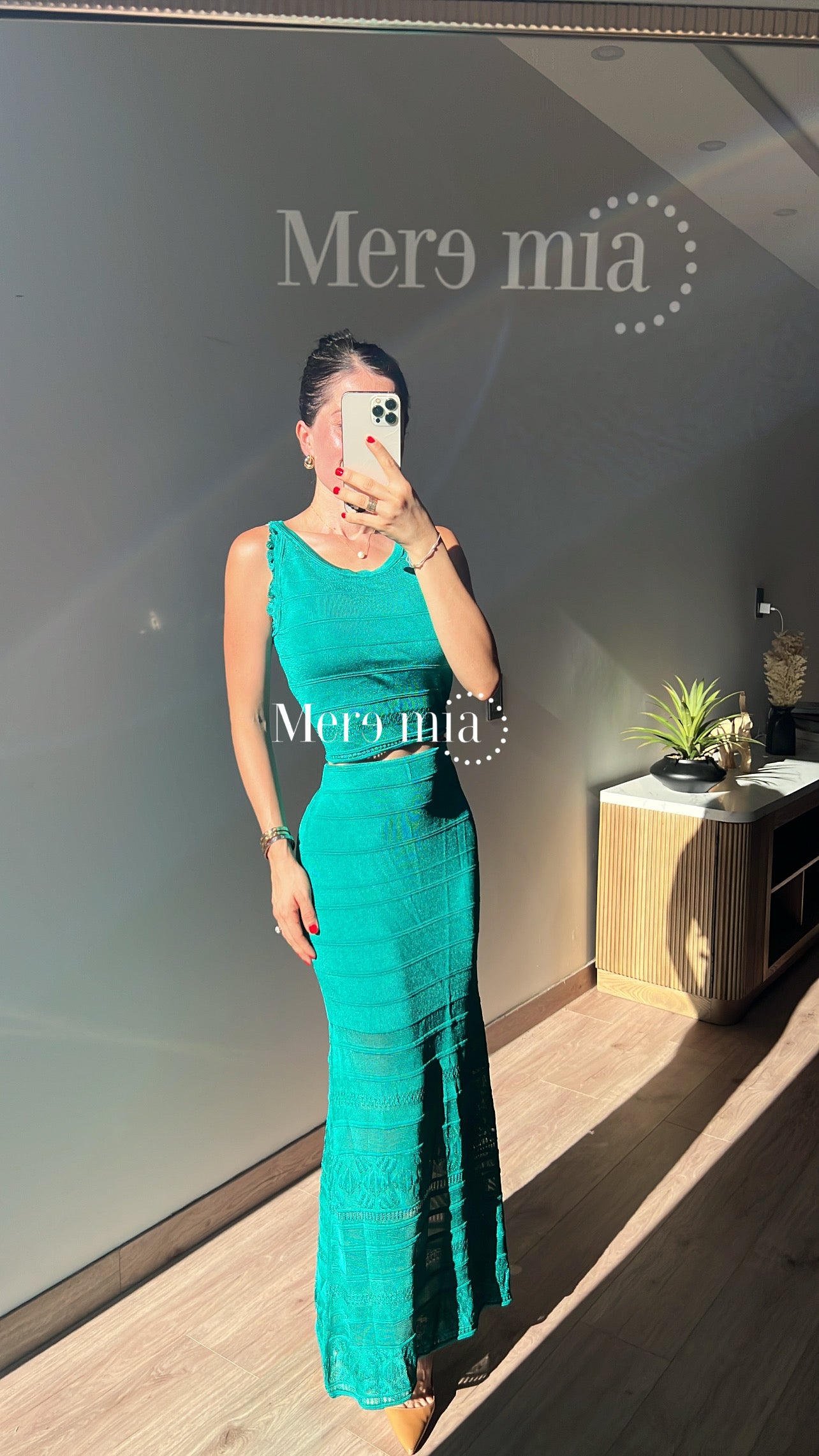 Conjunto verde knitted