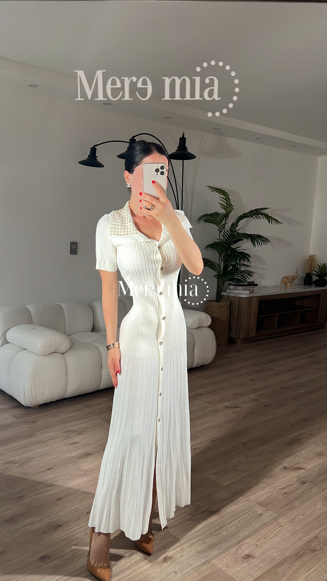 Vestid blanco apl cuello