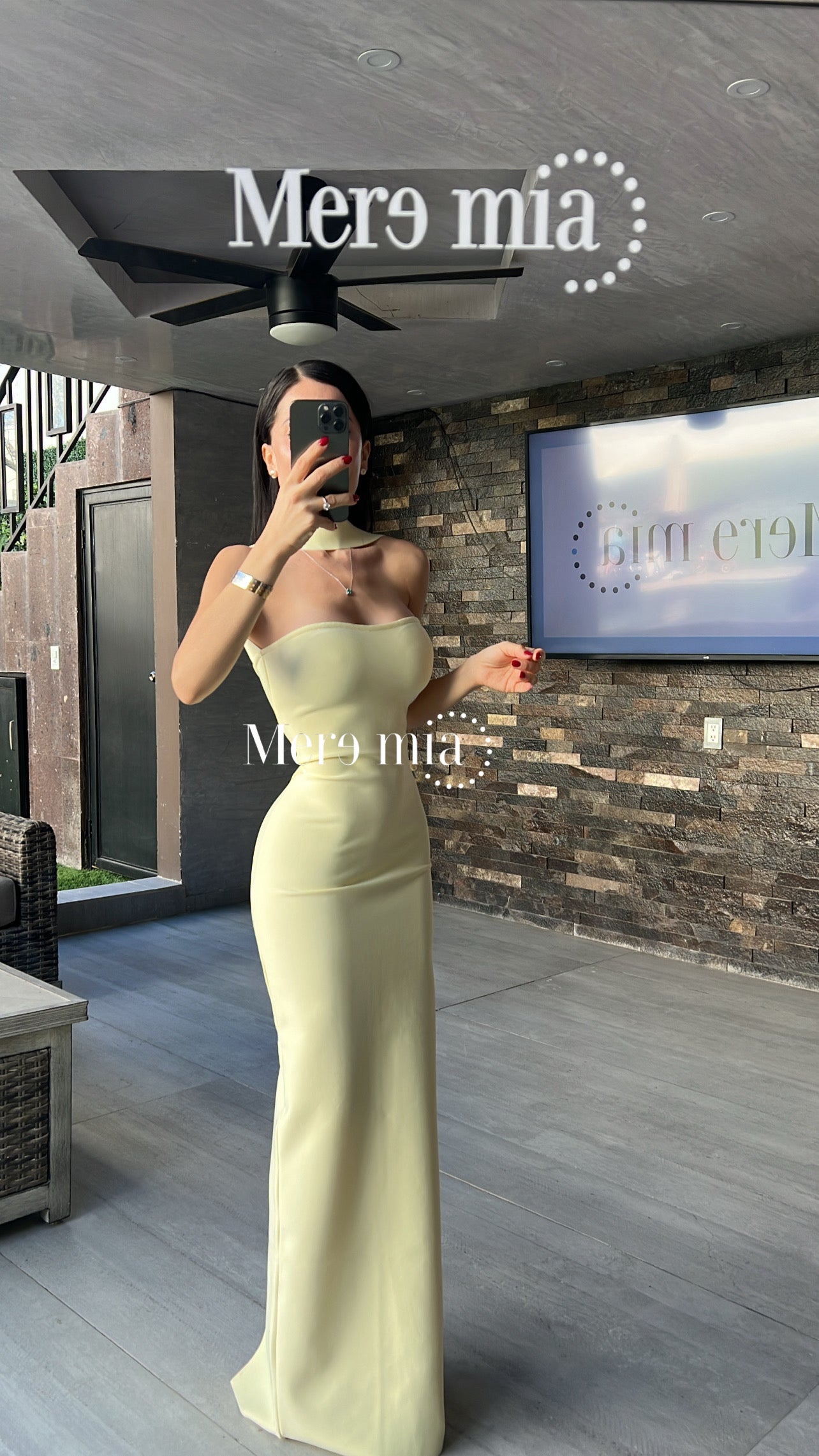 Vestido amarillo halter