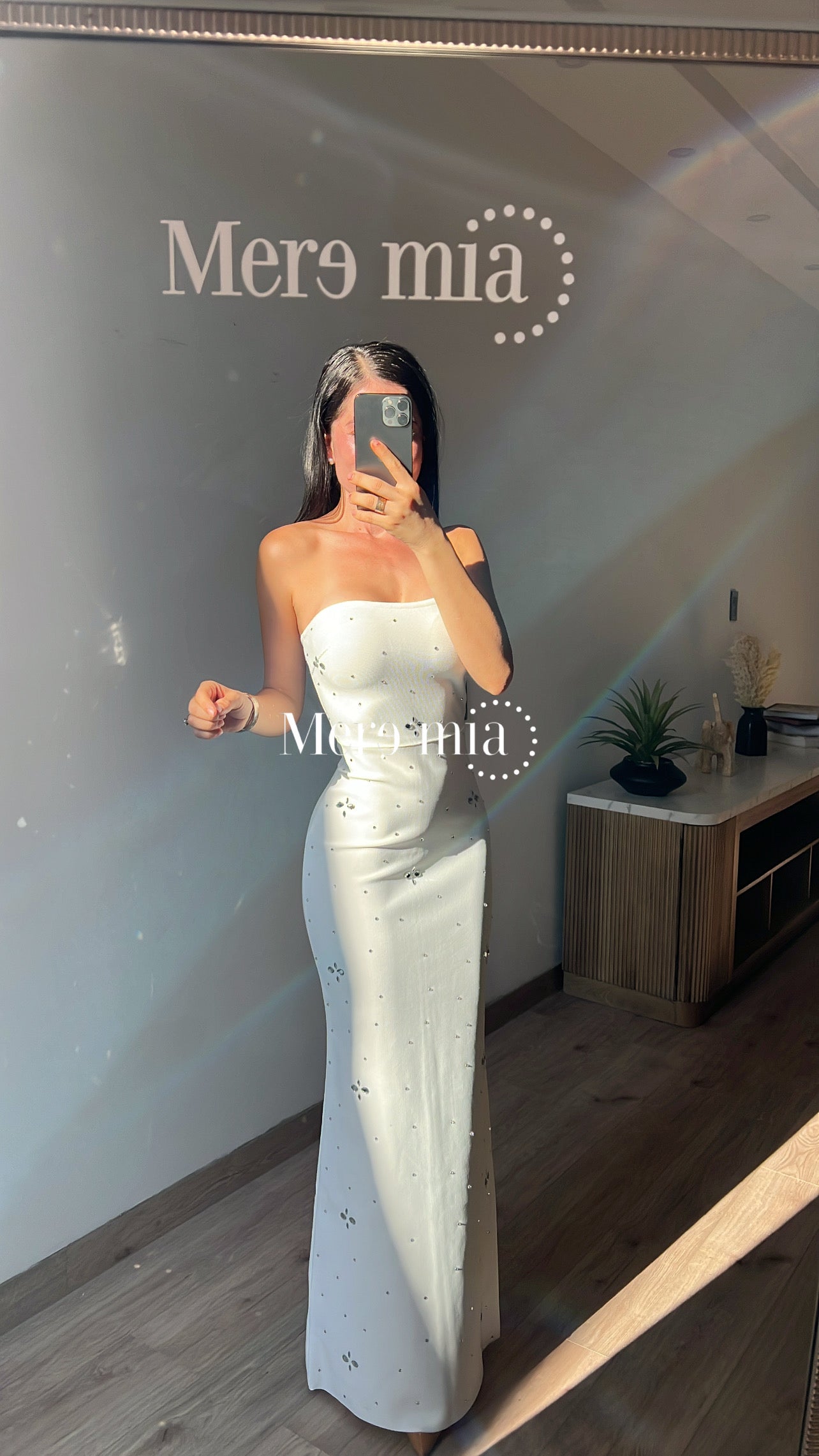 Vestido blanco apl plata