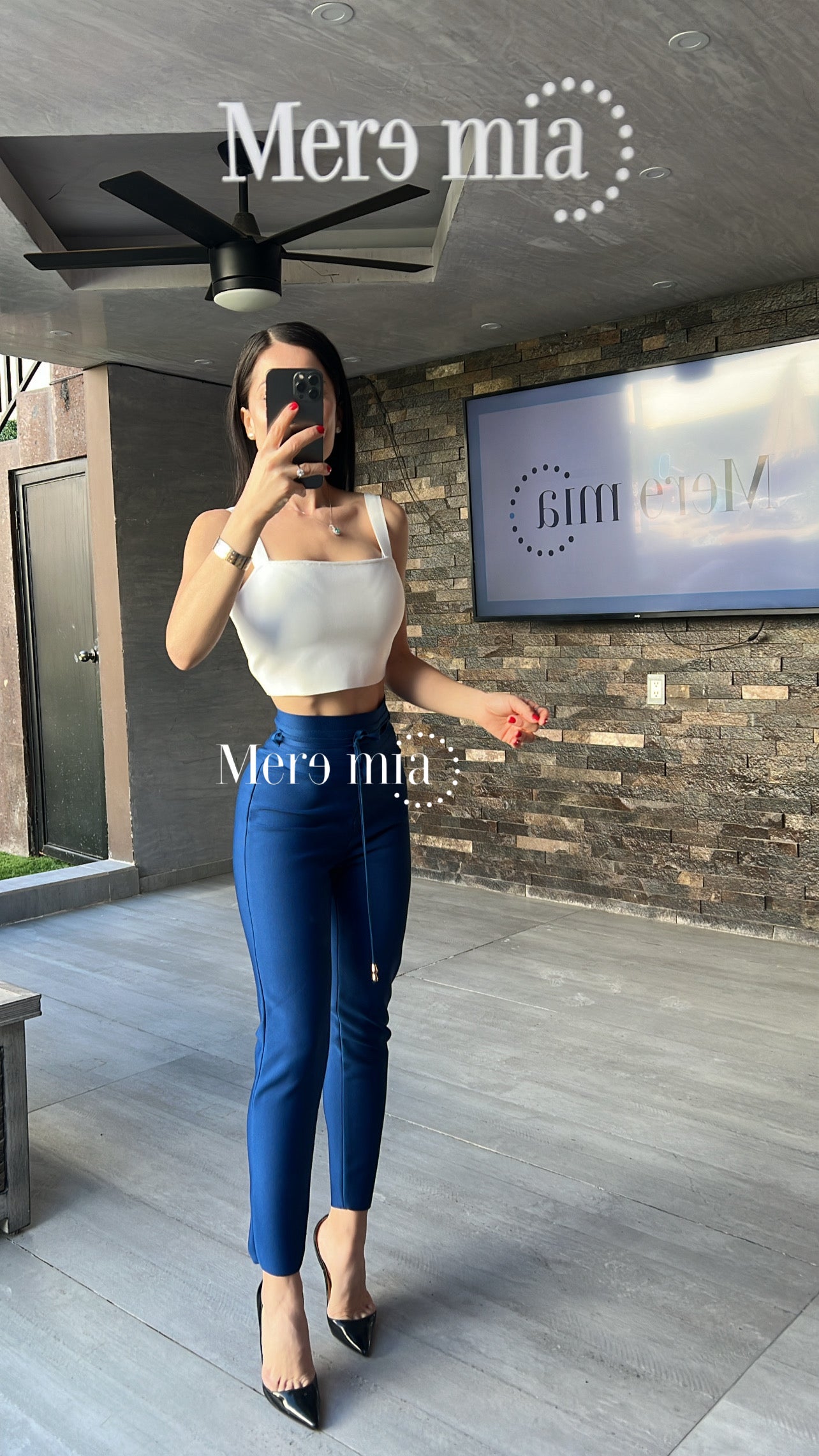 Pantalón cinto azul