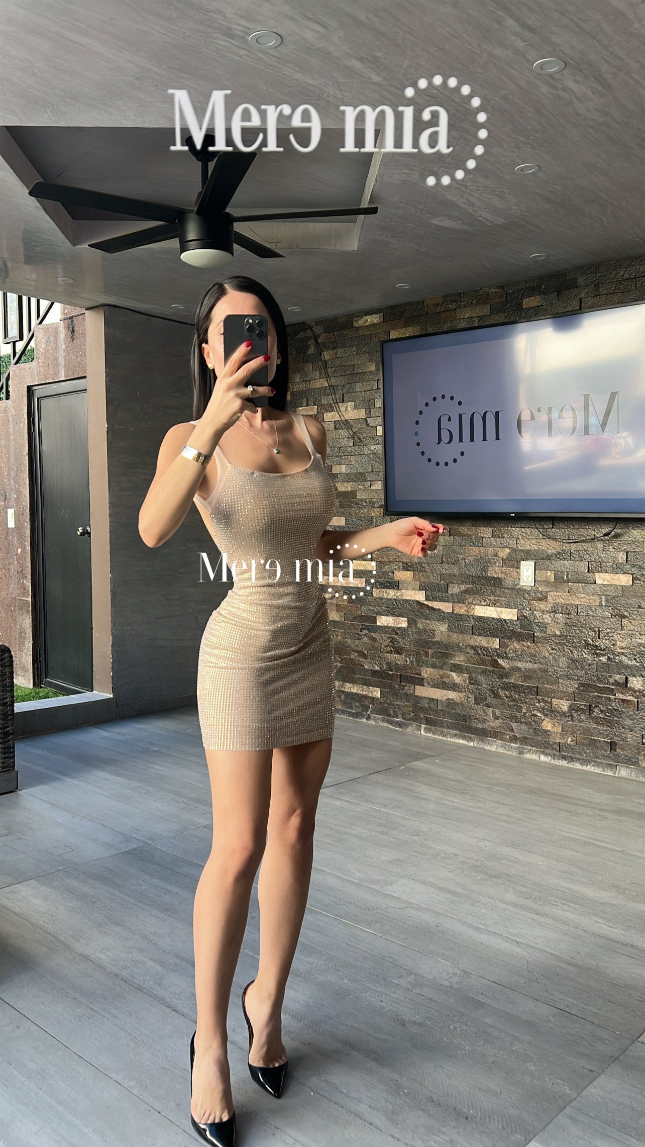 Vestido espalda puntos malla