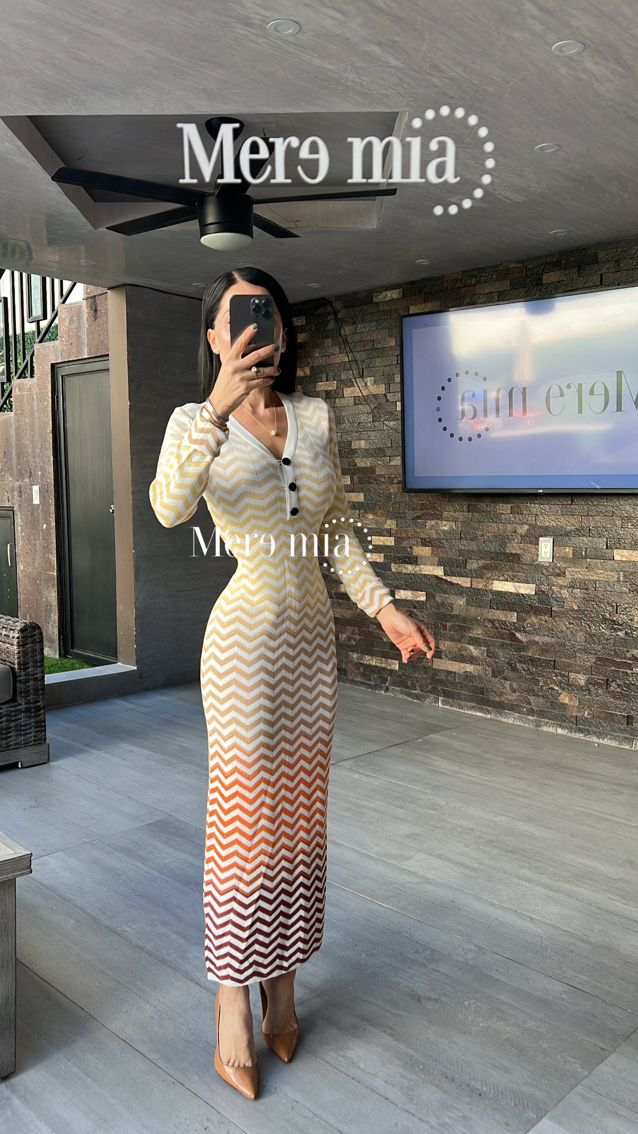 Vestido zic zac naranja