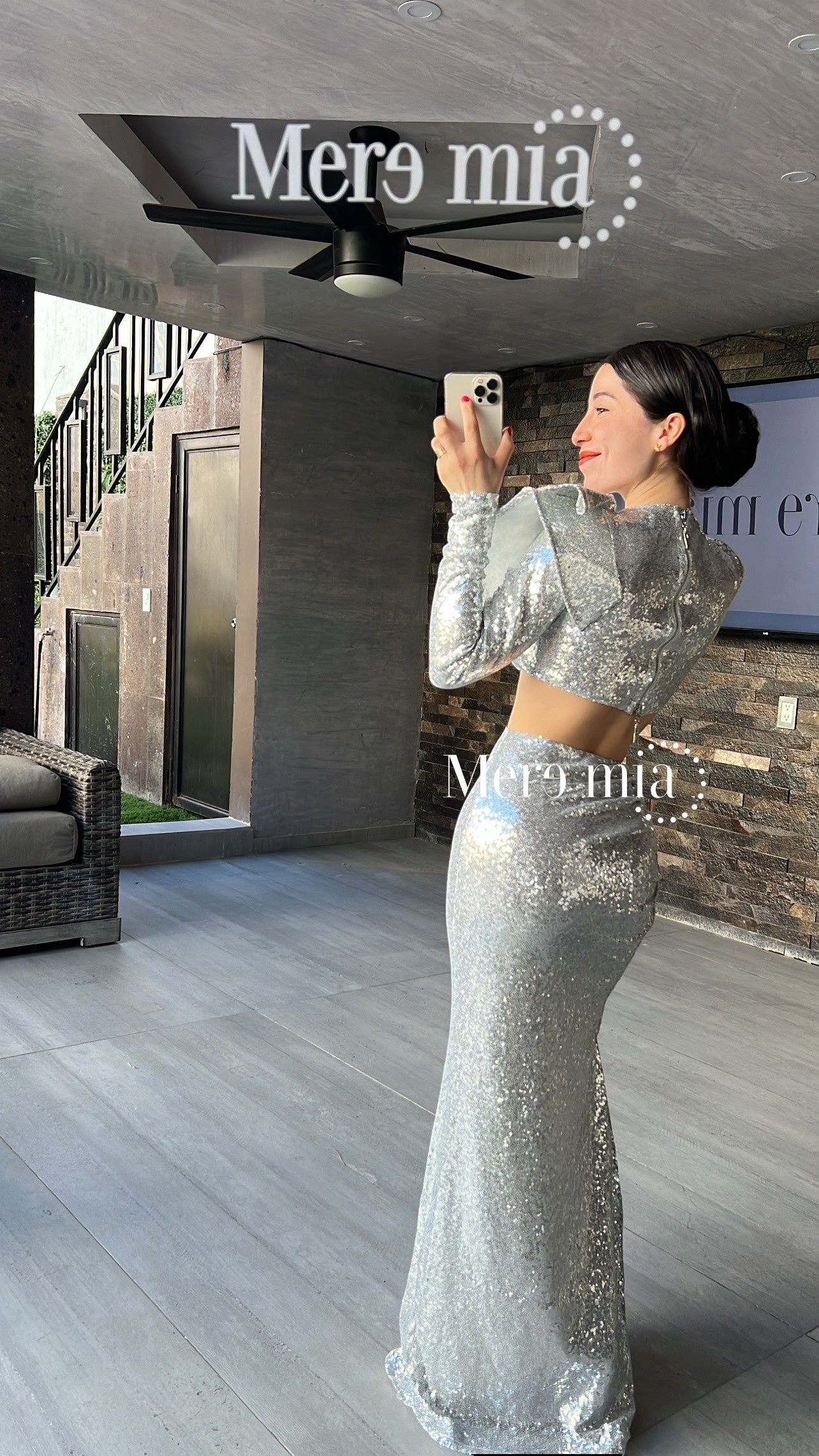 Conjunto falda lent plata