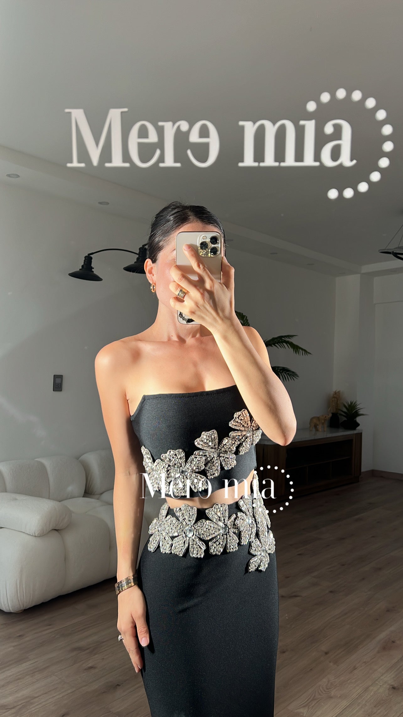 Conjunto strapples flor plata