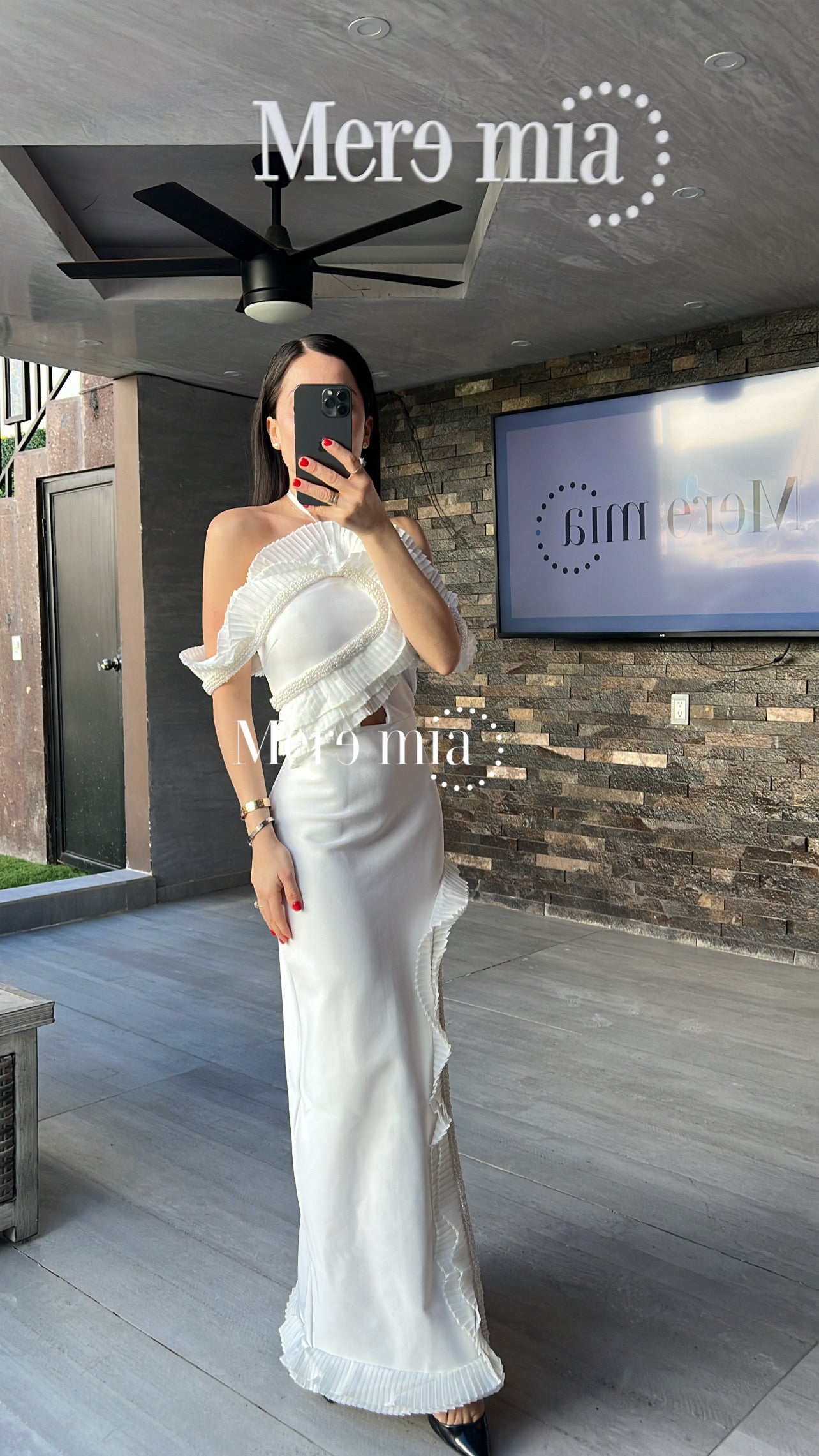 Vestido blanco corr largo