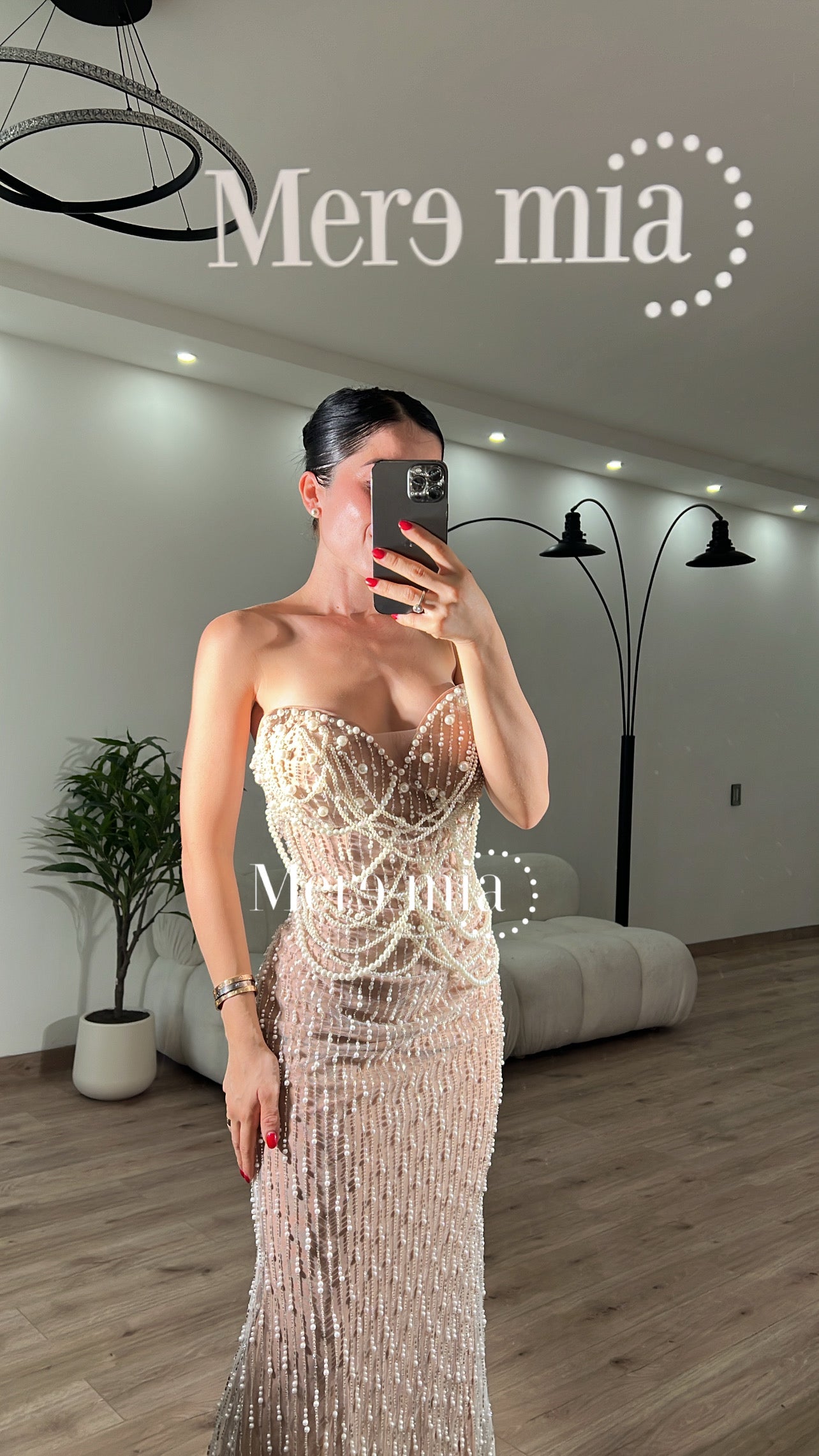 Vestido perlas gotas