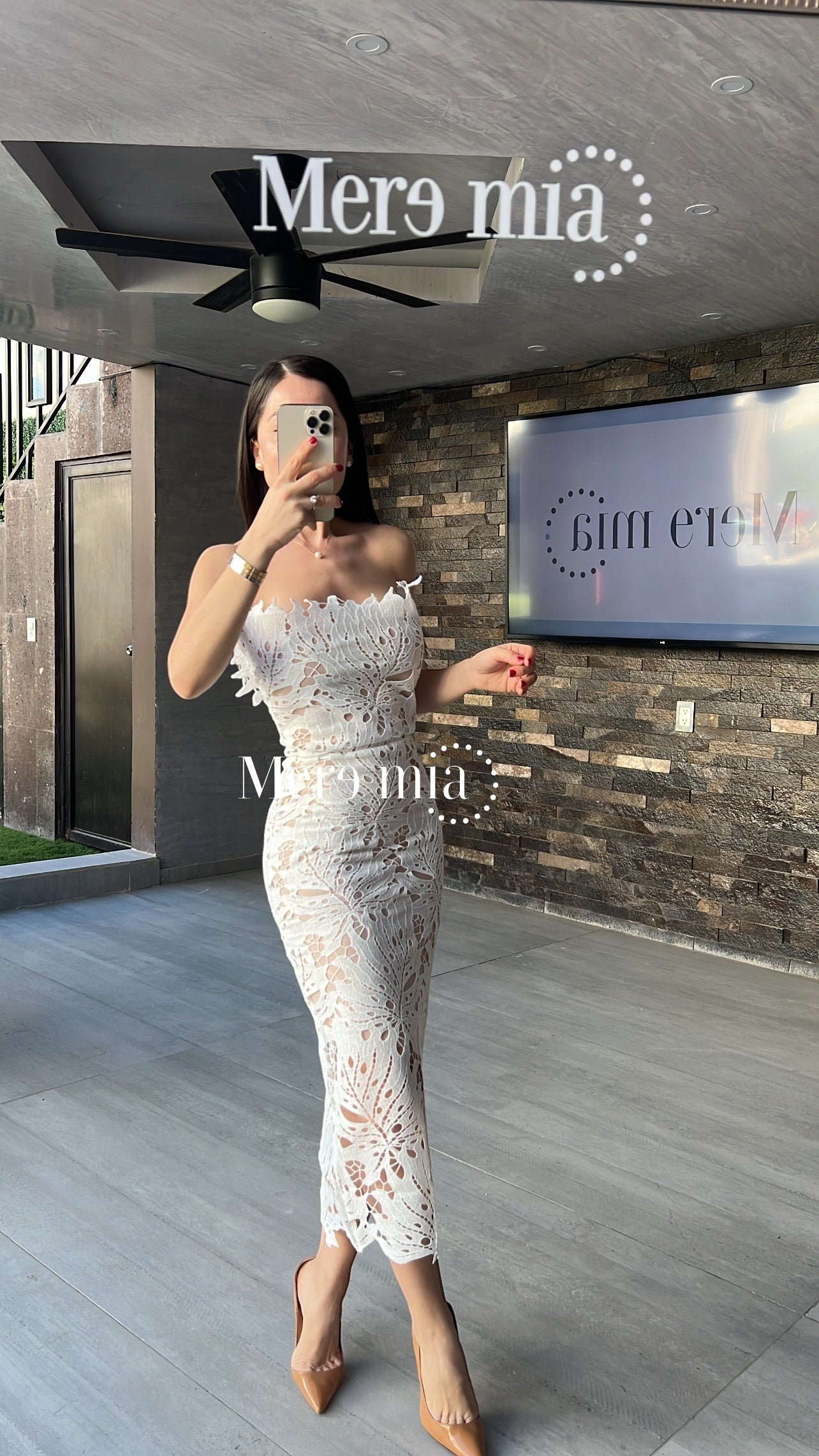 Vestido blanco hojas