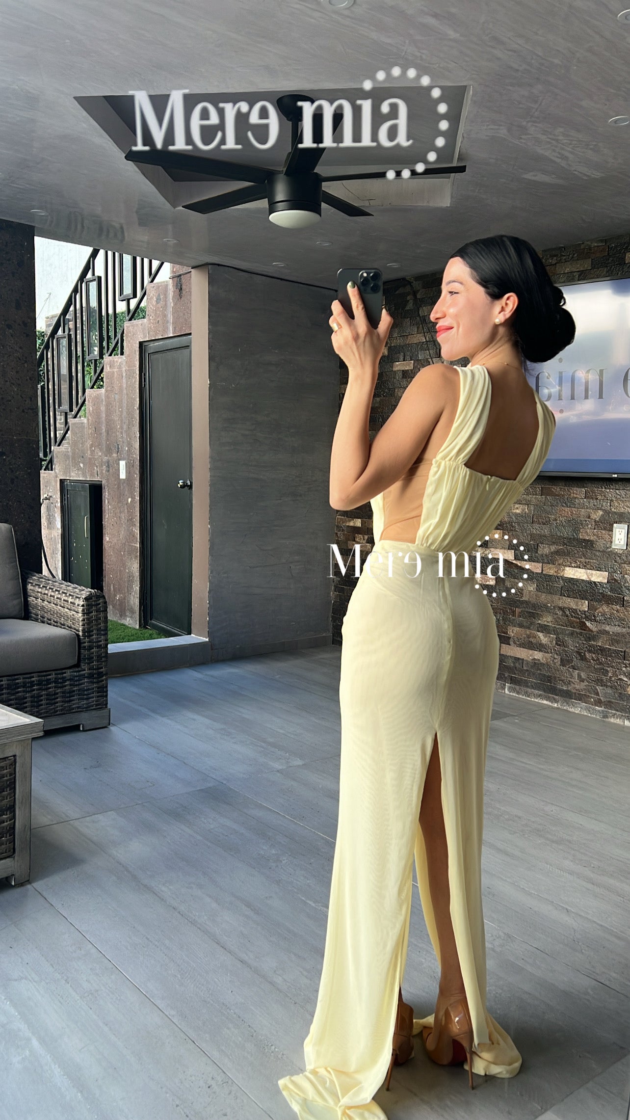 Vestido amarillo malla