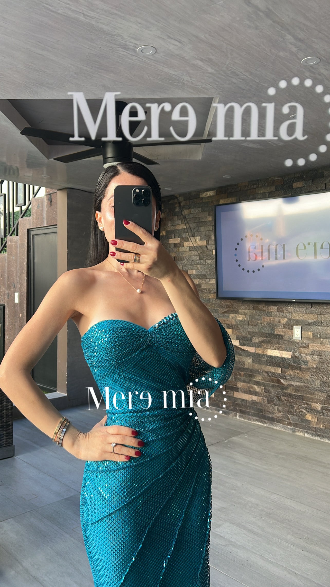 Vestido turquesa malla