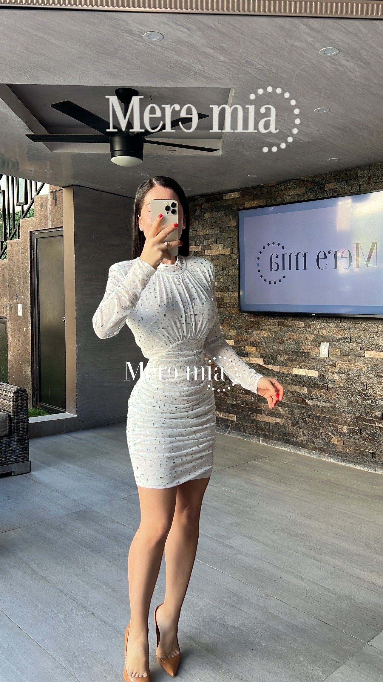 Vestido blanco rect plata