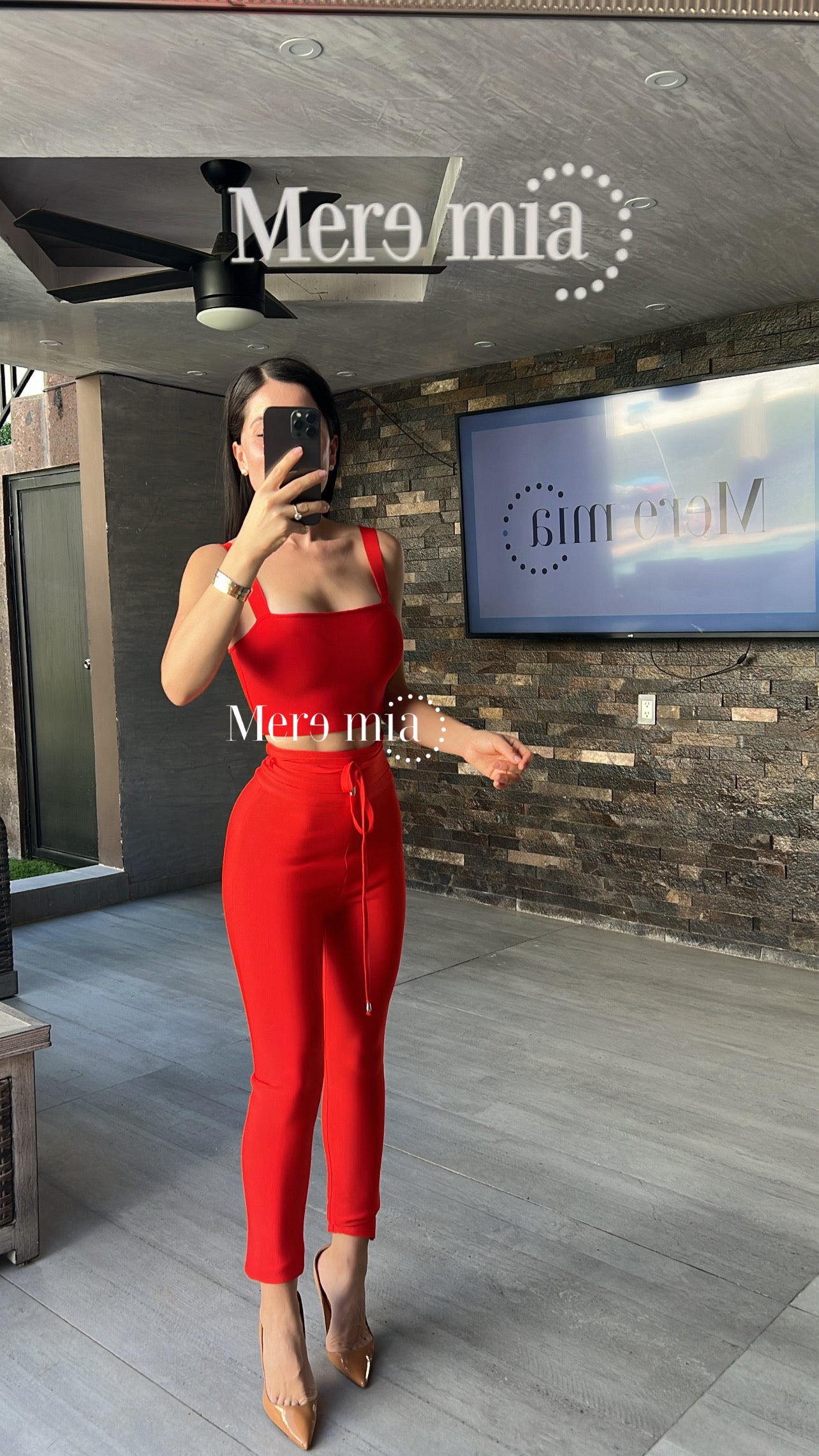 Pantalón rojo cintó