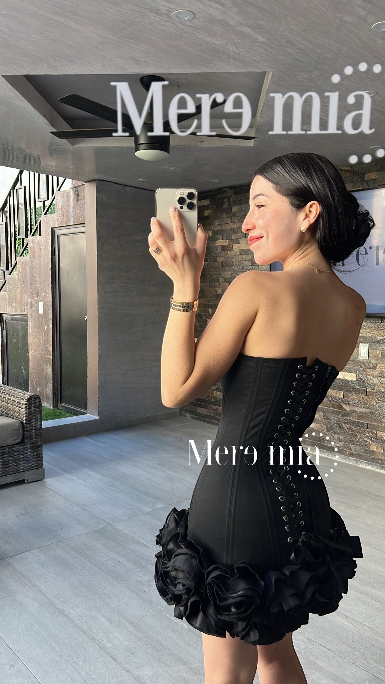 Vestido negro flores ab