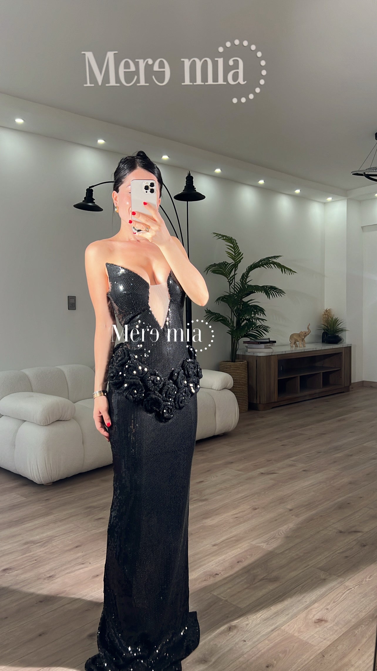 Vestido negro lent strap