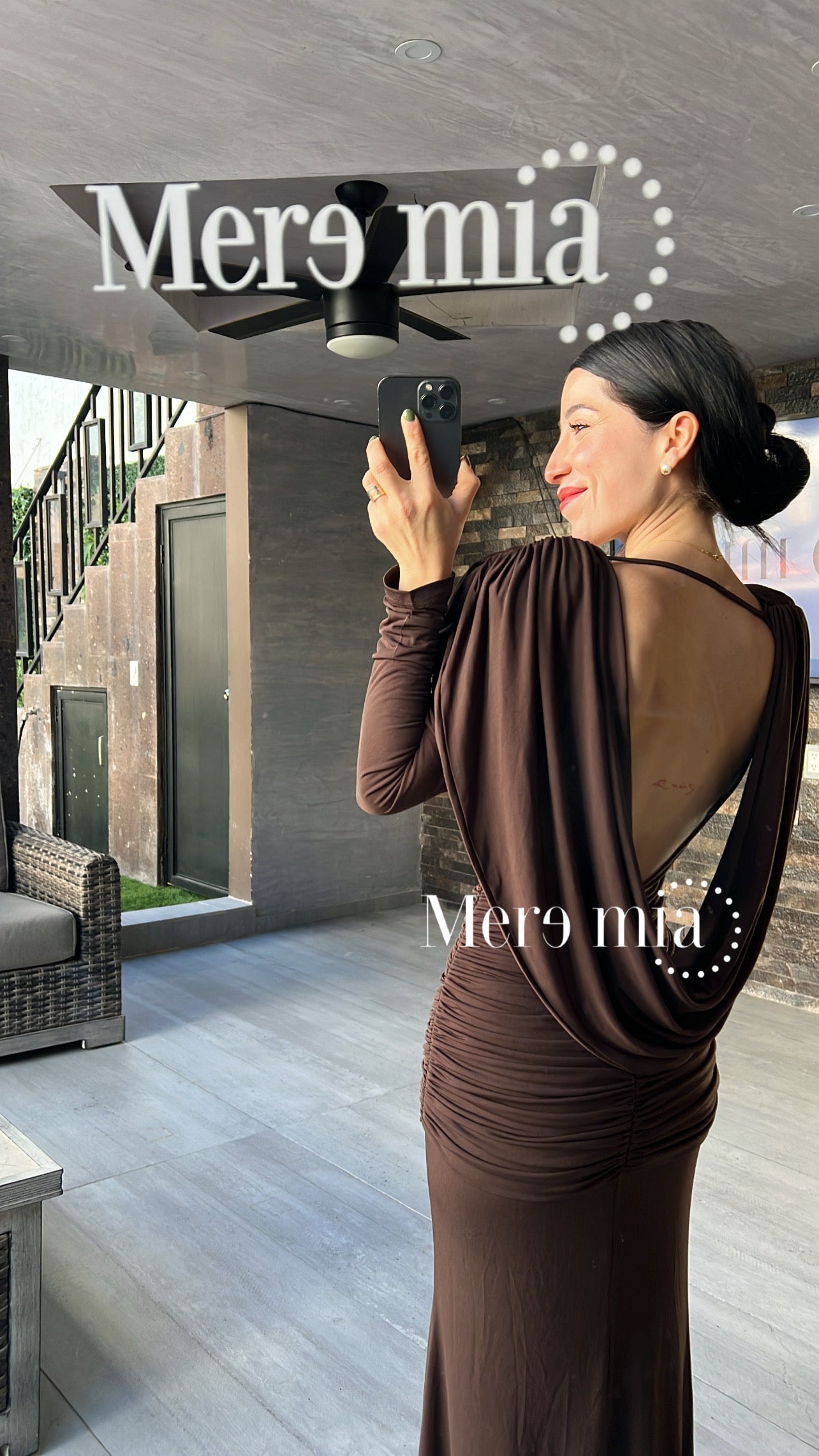 Vestido café U ml