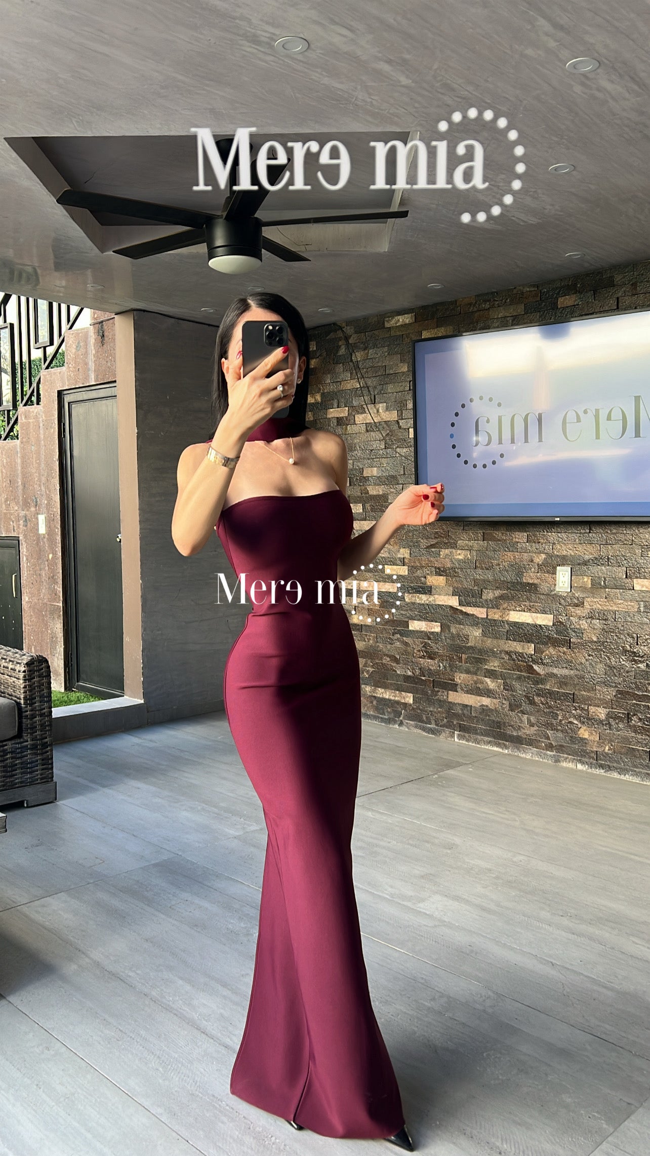 Vestido tinto halter