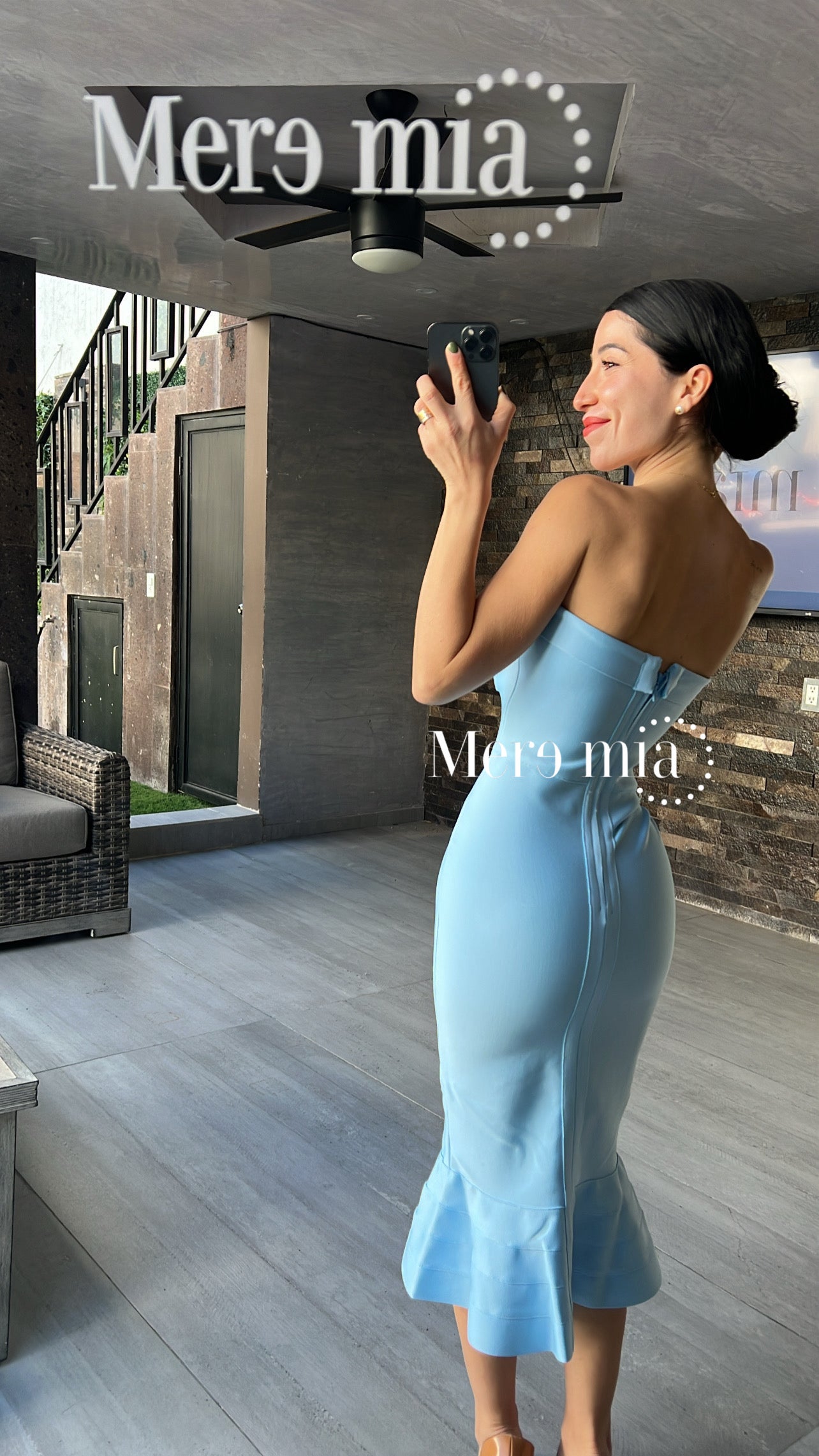 Vestido azul cielo olan