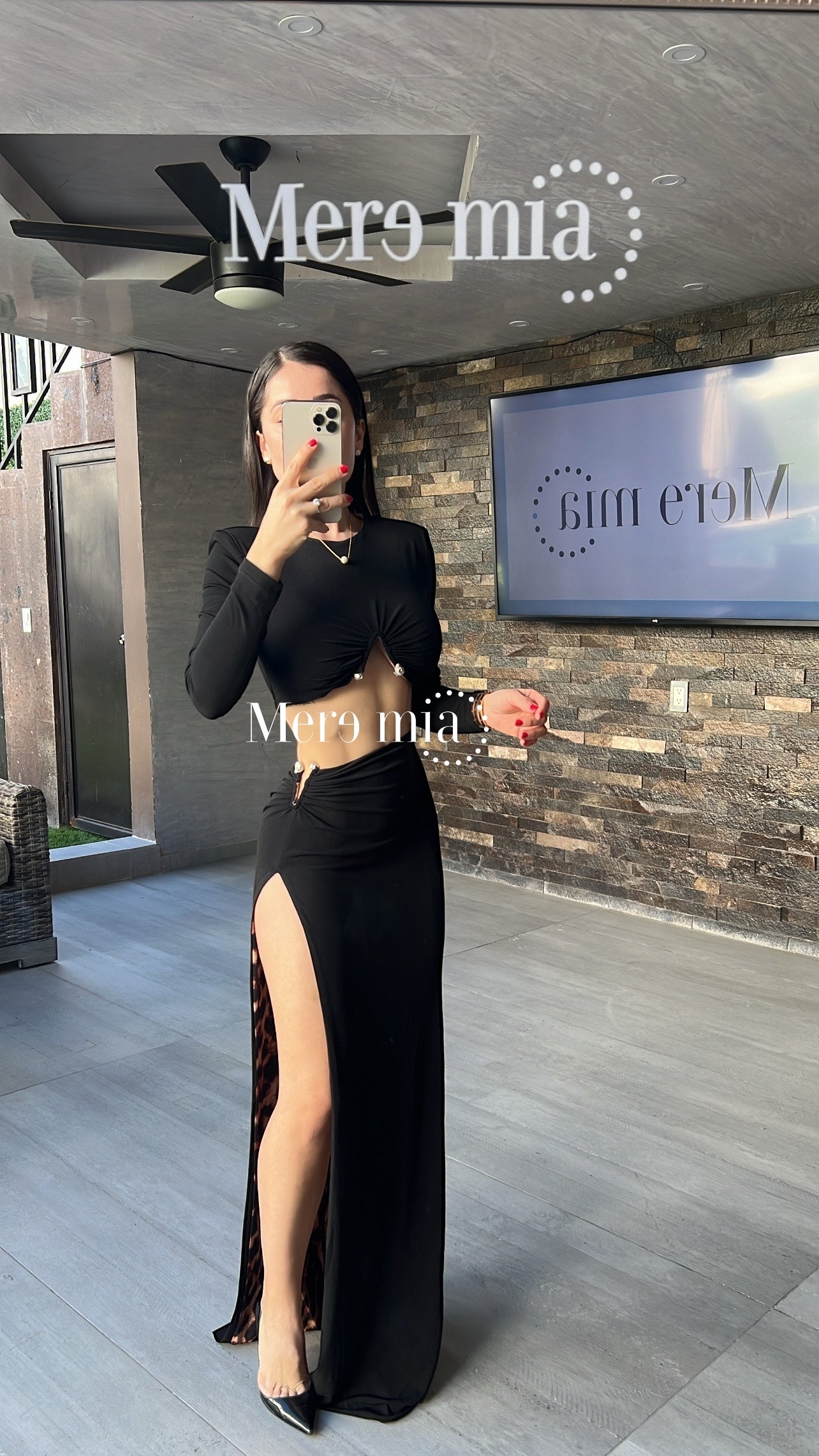 Conjunto negro fondo print