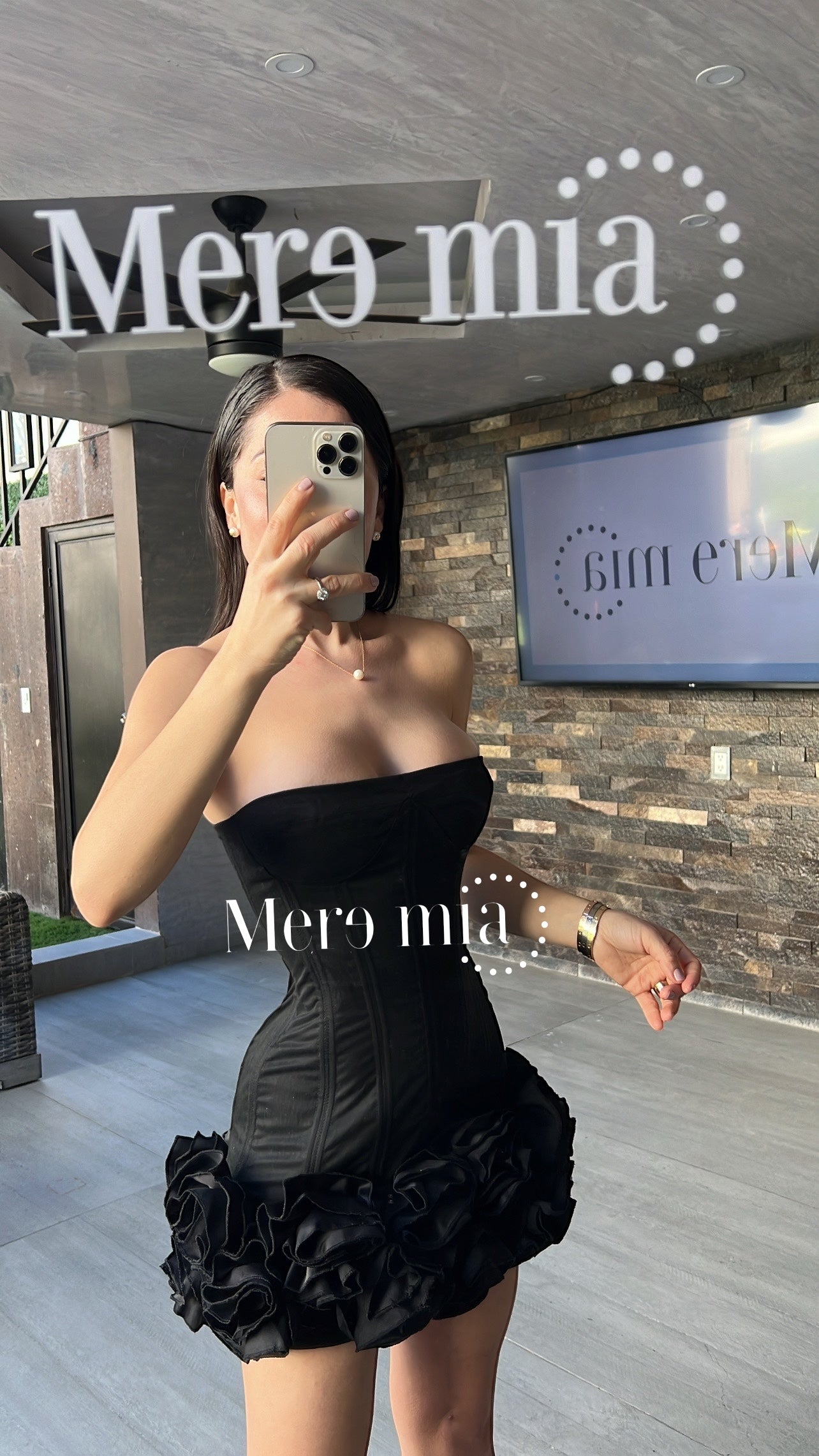 Vestido negro flores ab