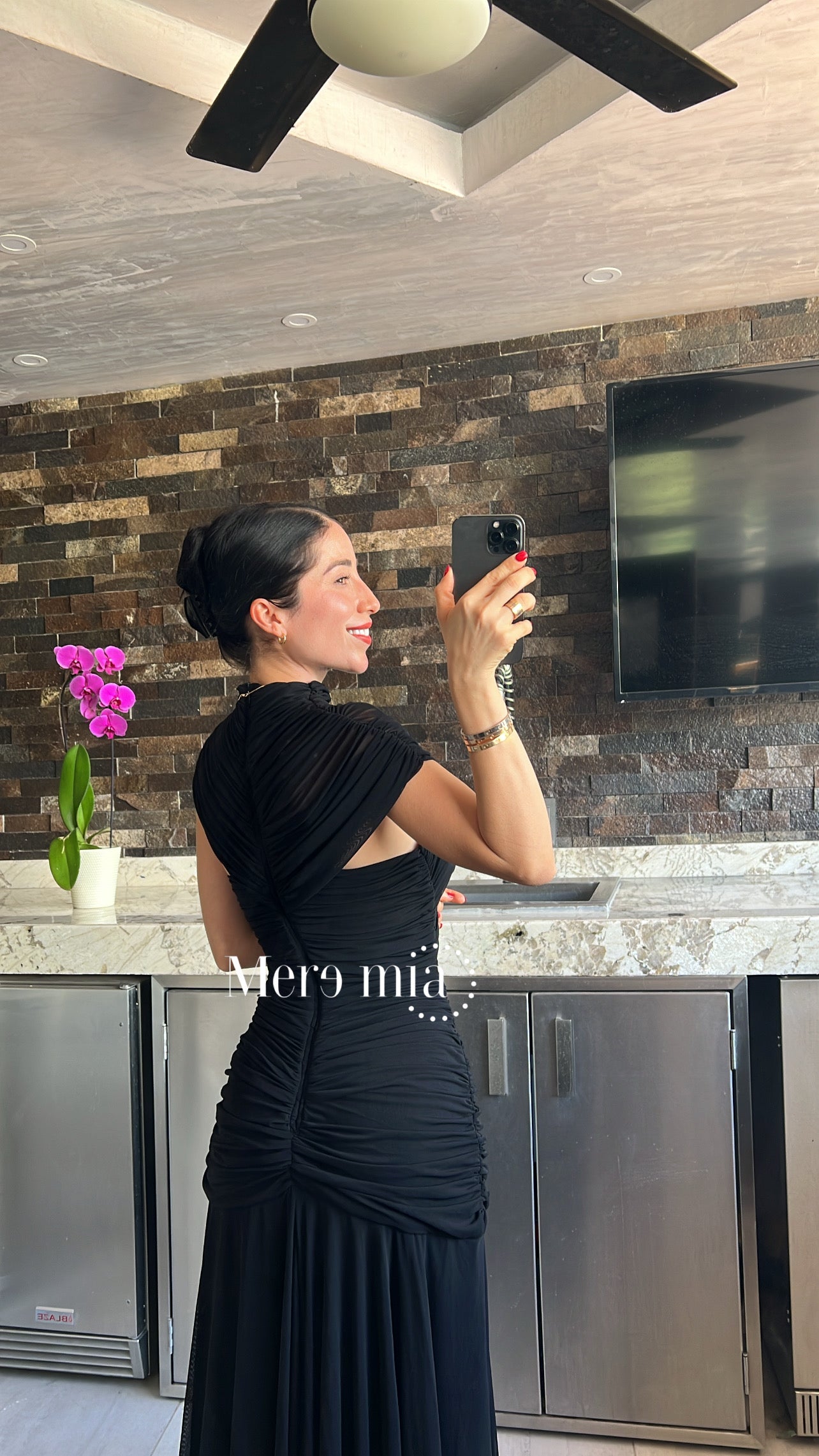 Vestido chal plisado abd