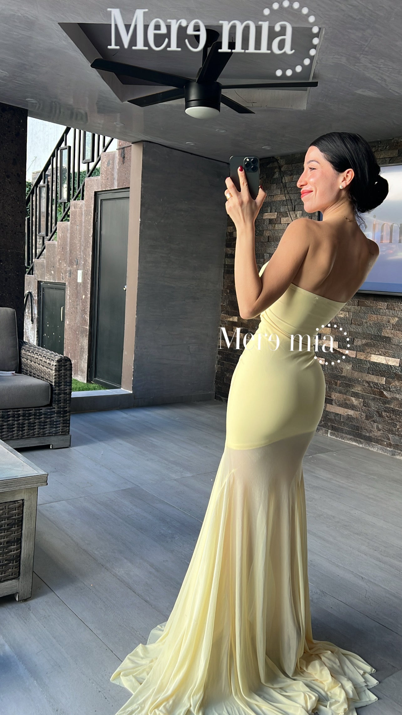 Vestido amarillo malla