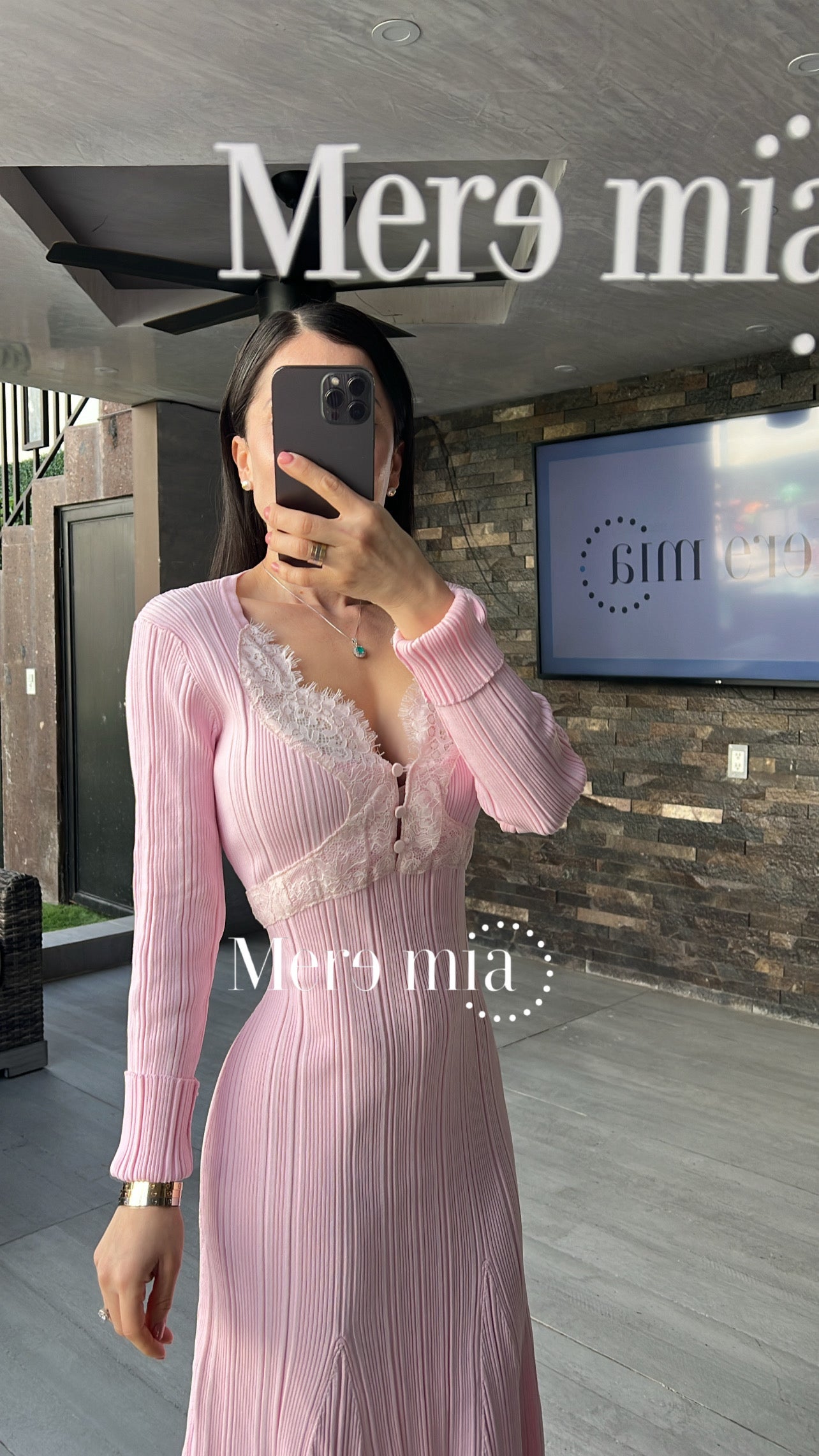 Vestido knitted encaje ml