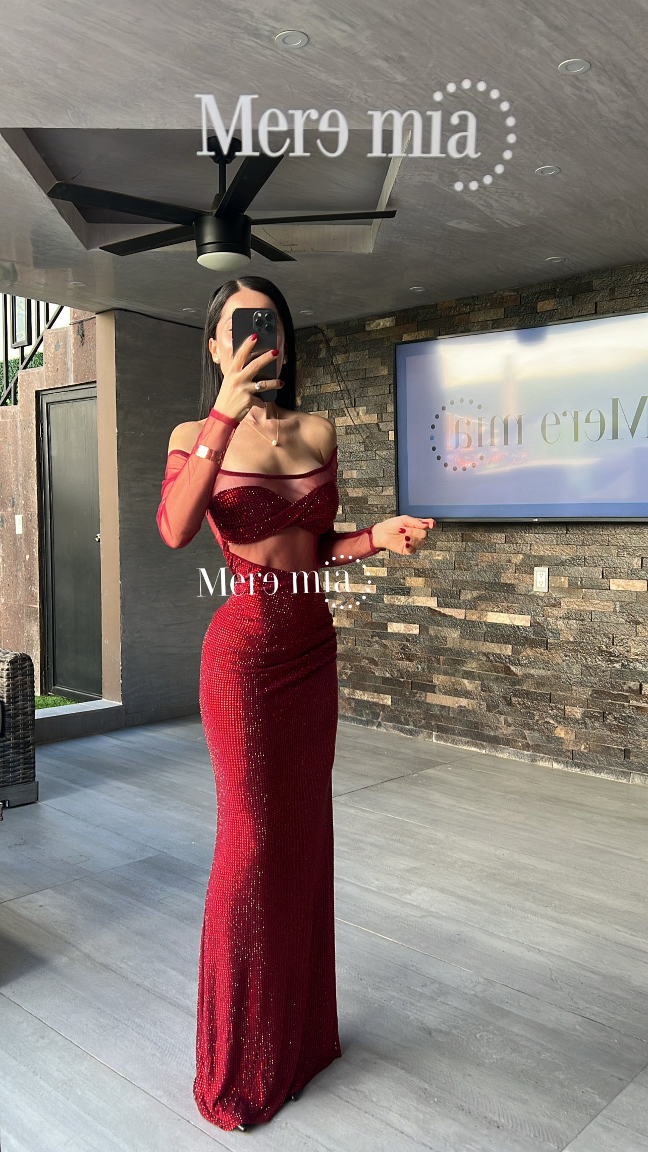 Vestido tinto puntos ml
