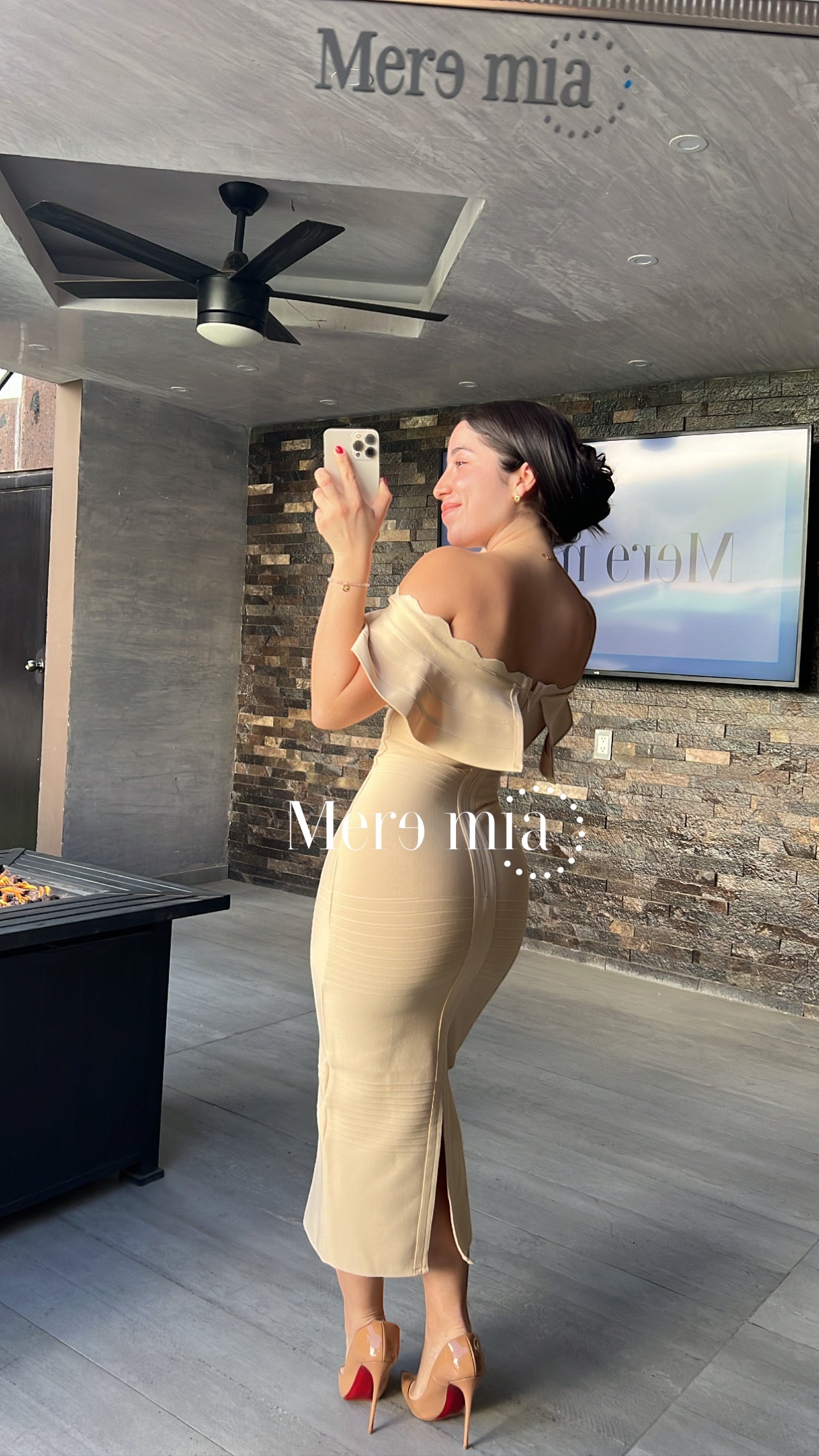 Vestido olan Ruff hombros