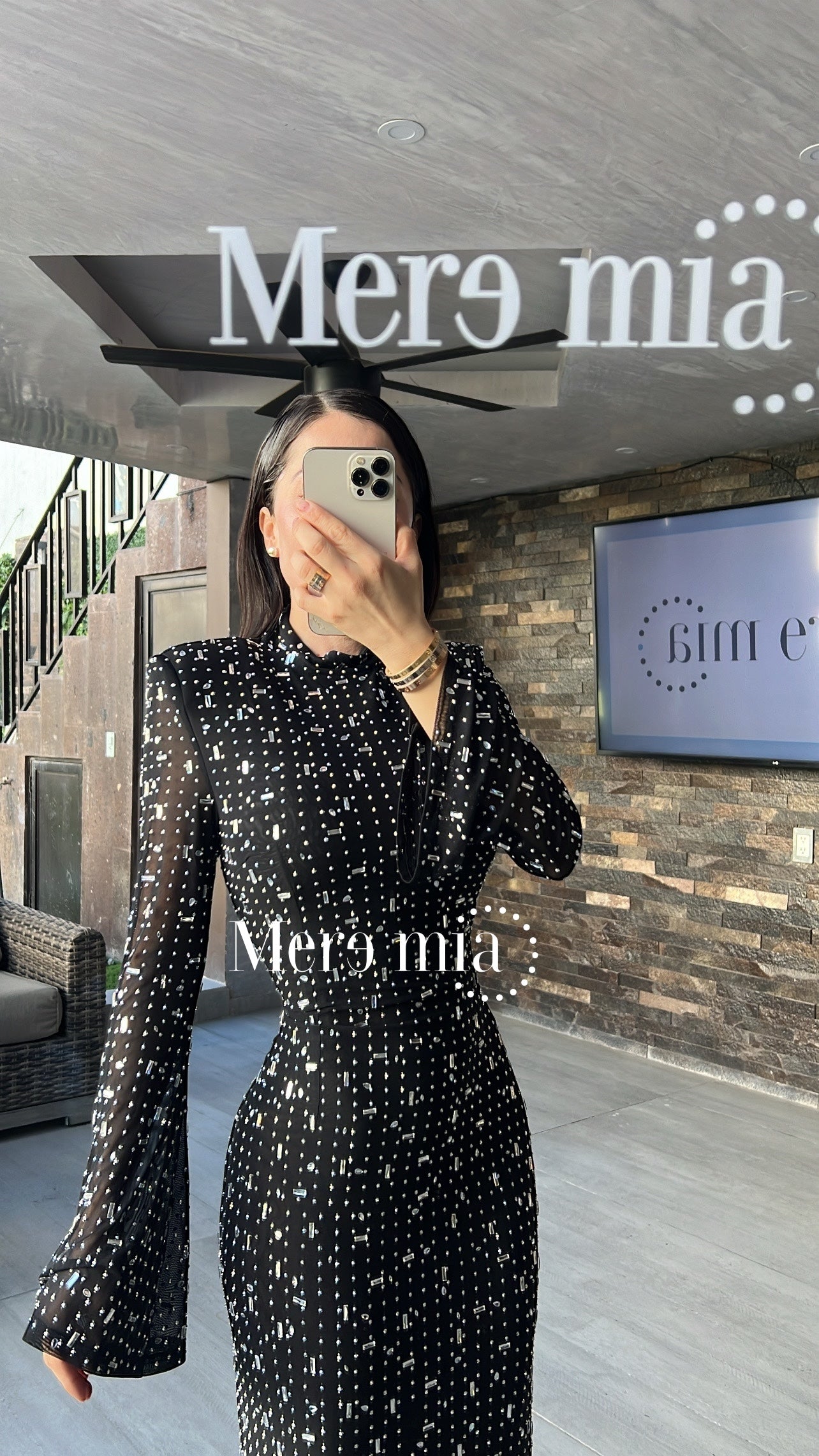 Vestido negro plata ml malla