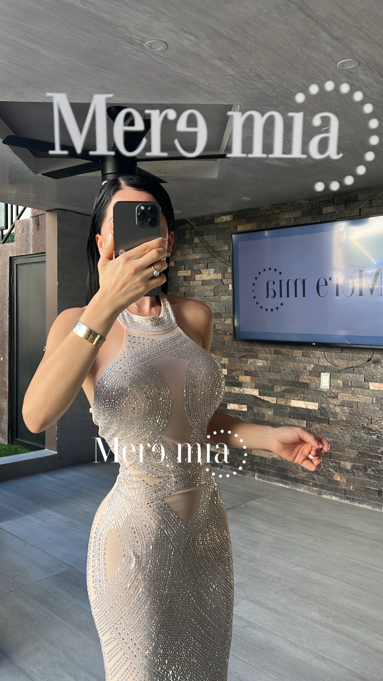 Vestido nude apl circ