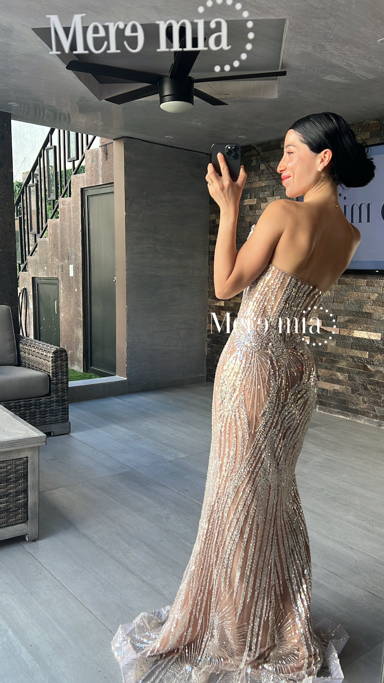 Vestido moka plata malla