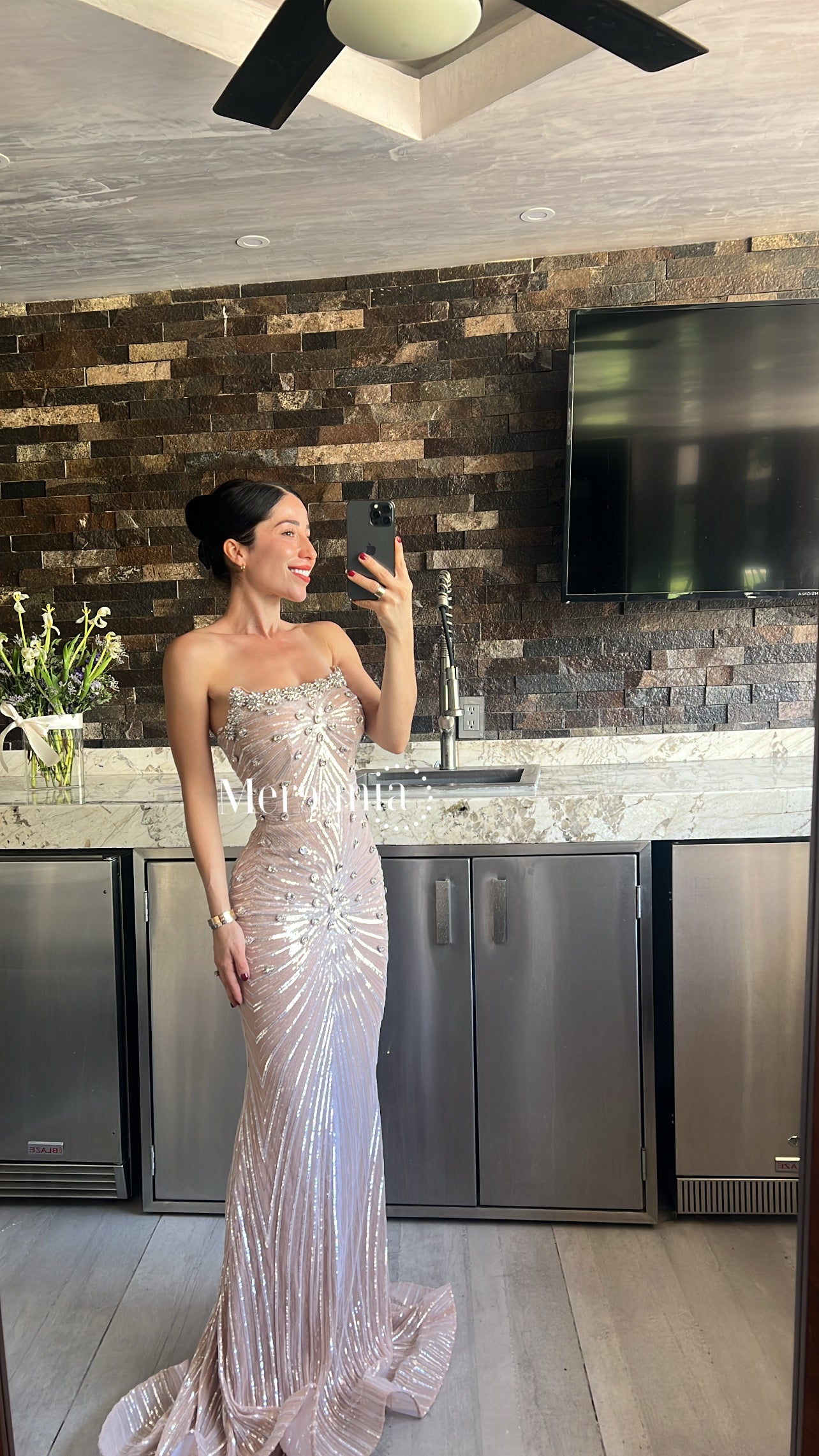Vestido nude lent plata