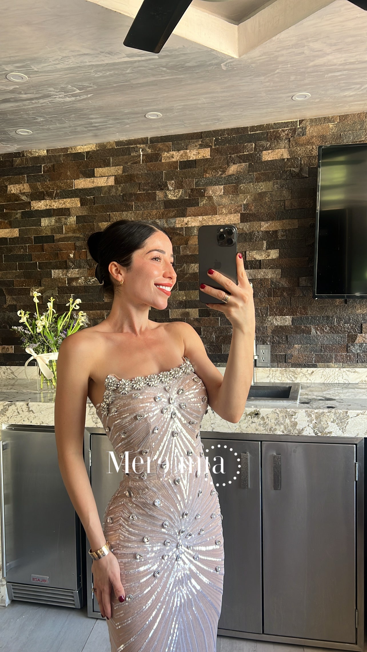 Vestido nude lent plata