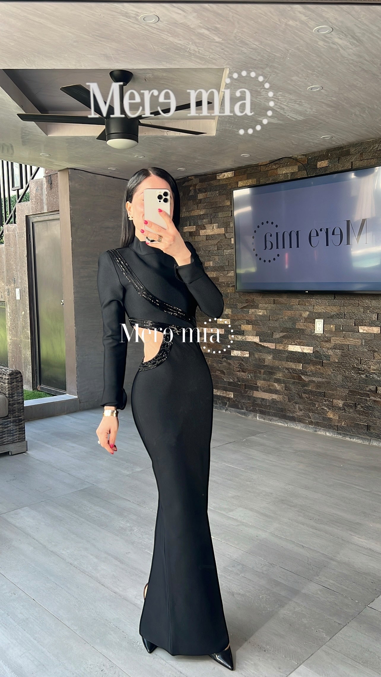 Vestido negro apl negras