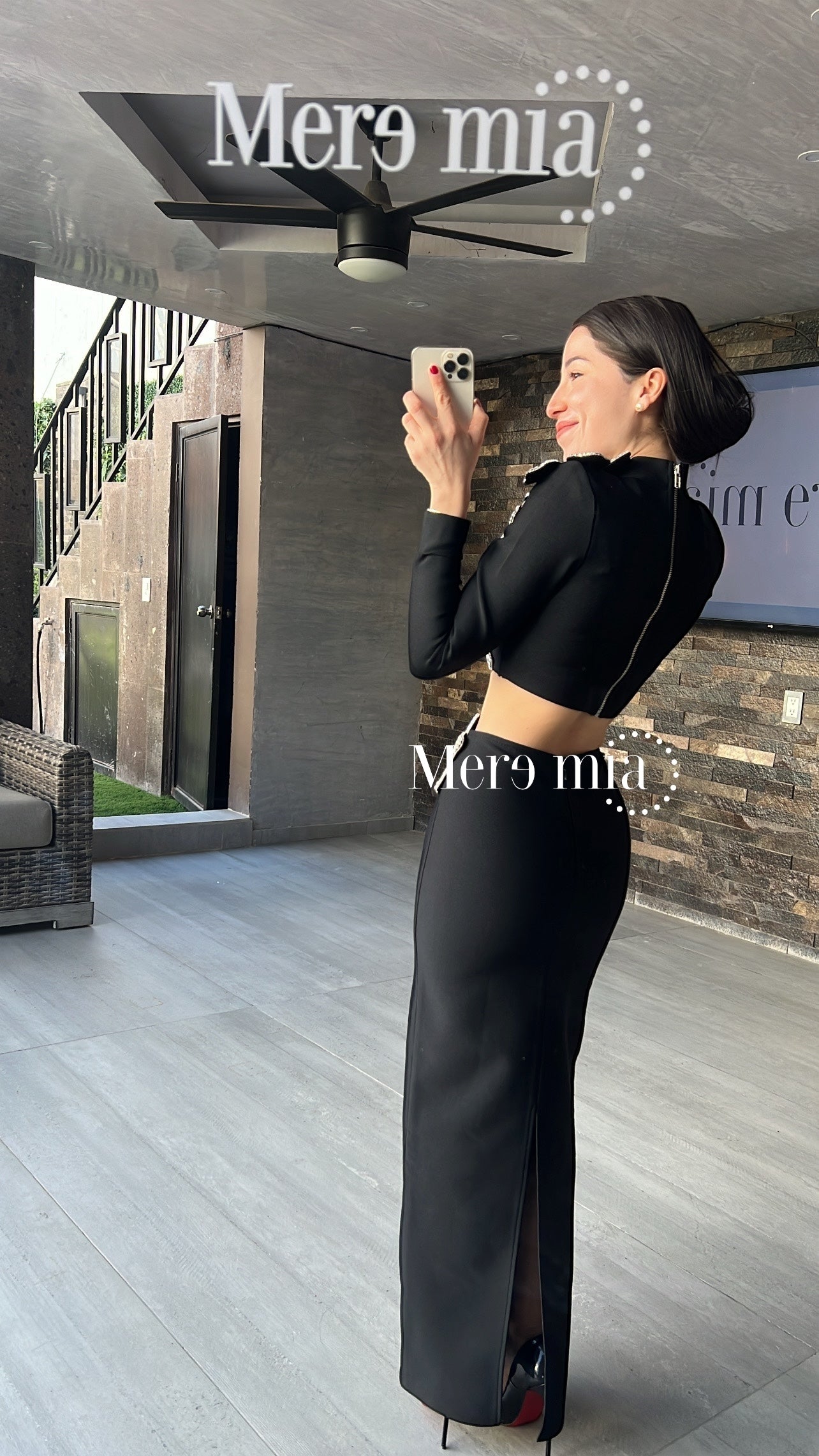 Conjunto negro flor lent