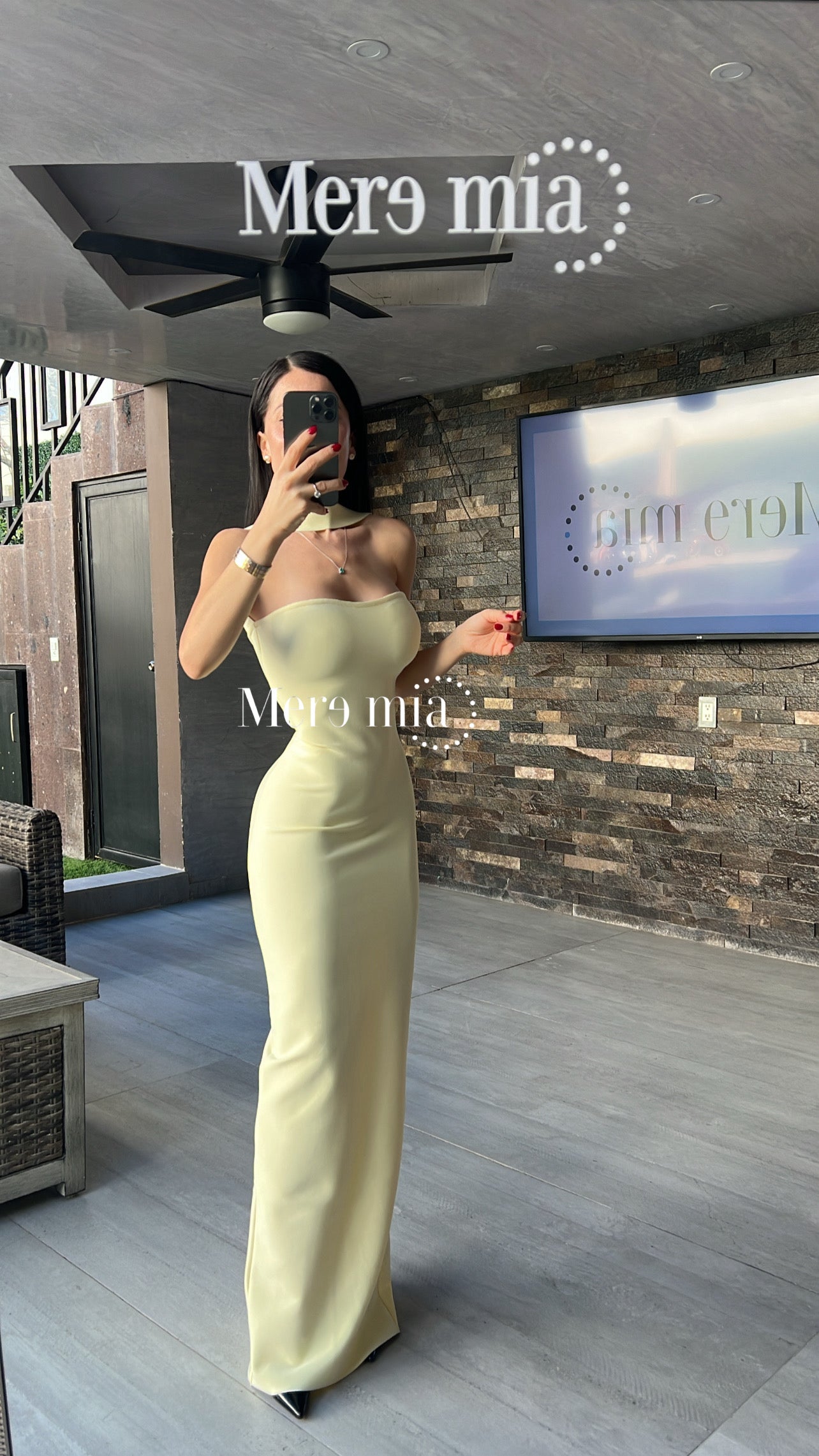 Vestido amarillo halter