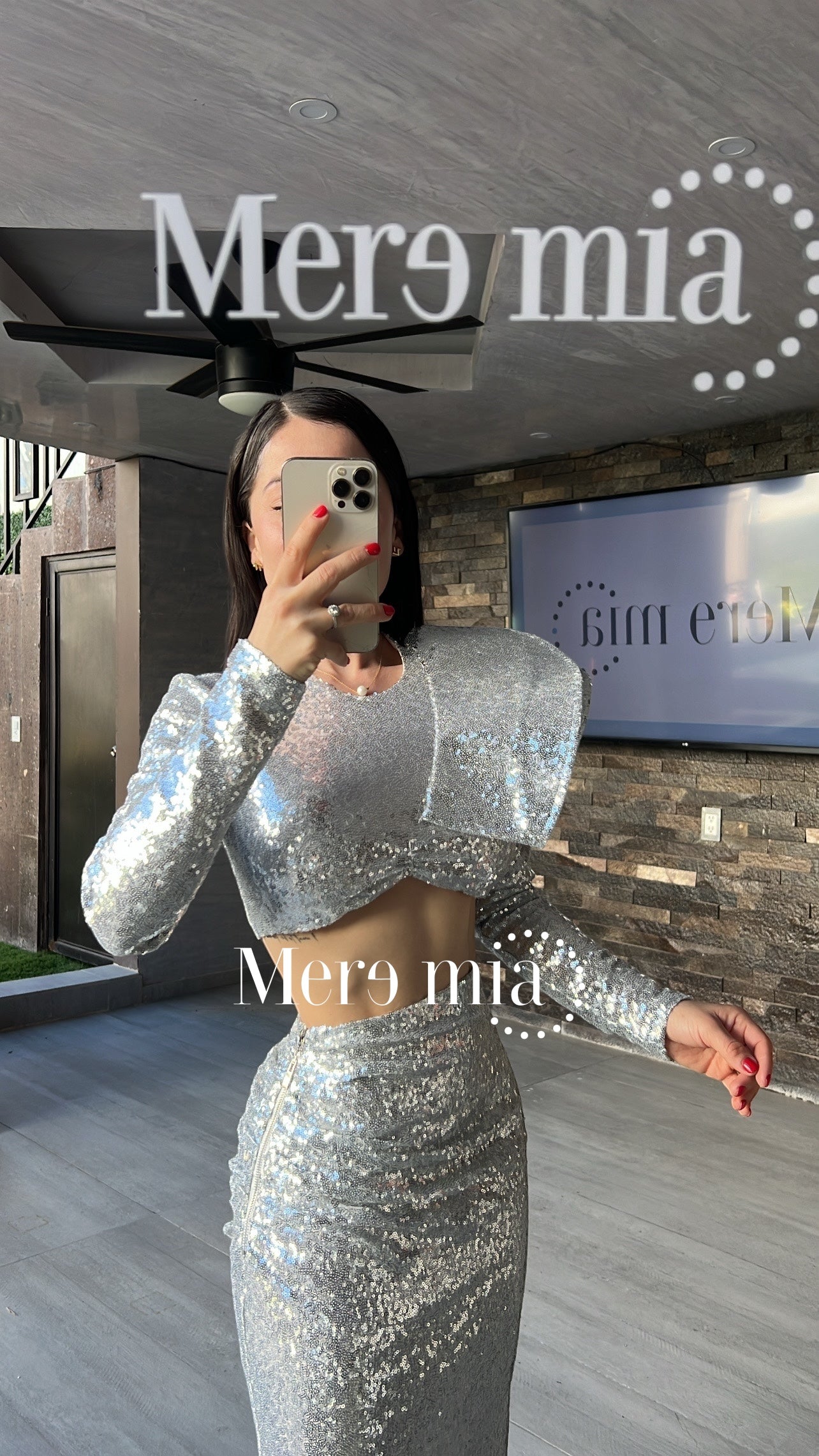 Conjunto falda lent plata