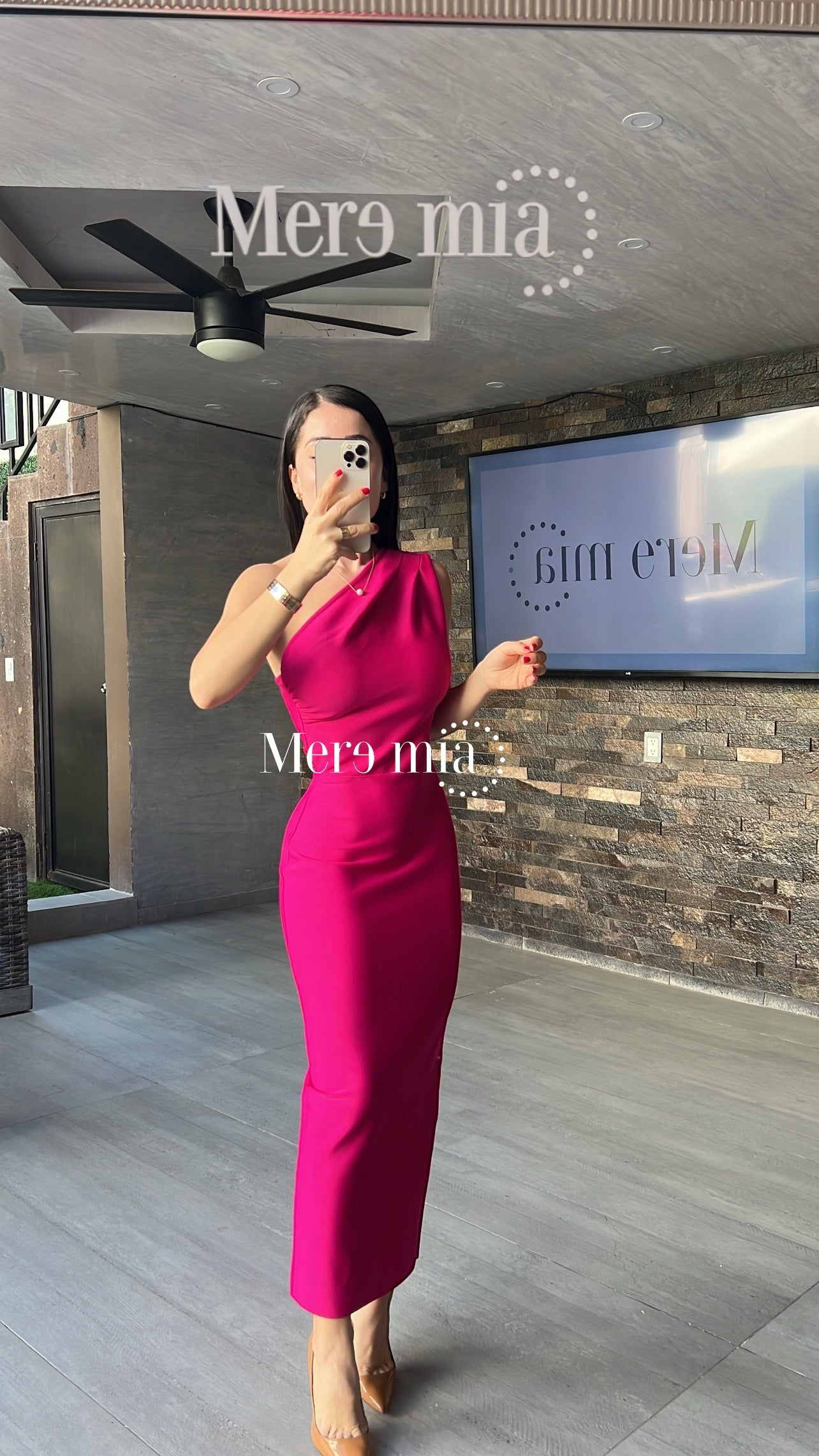 Vestido hombro bugambilia