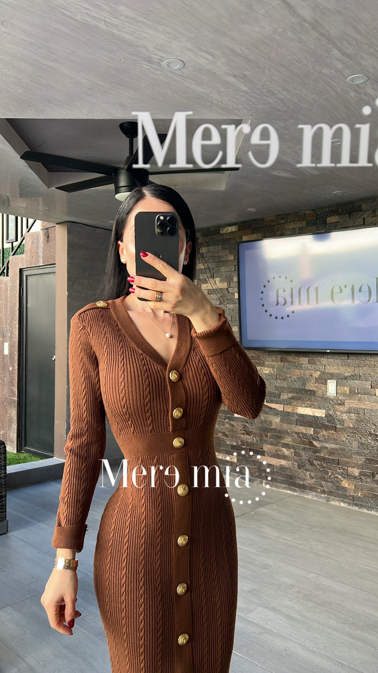 Vestido café b dorados