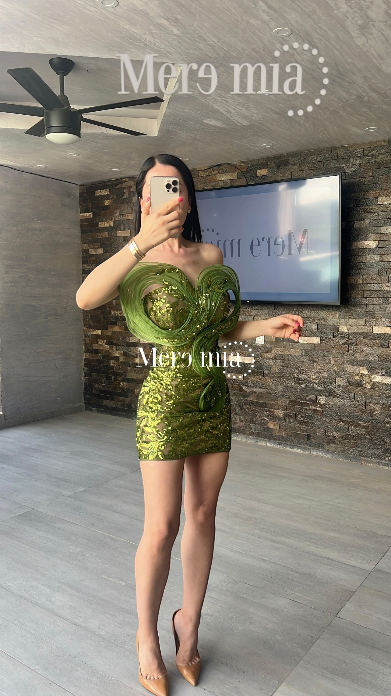 Vestido verde tul