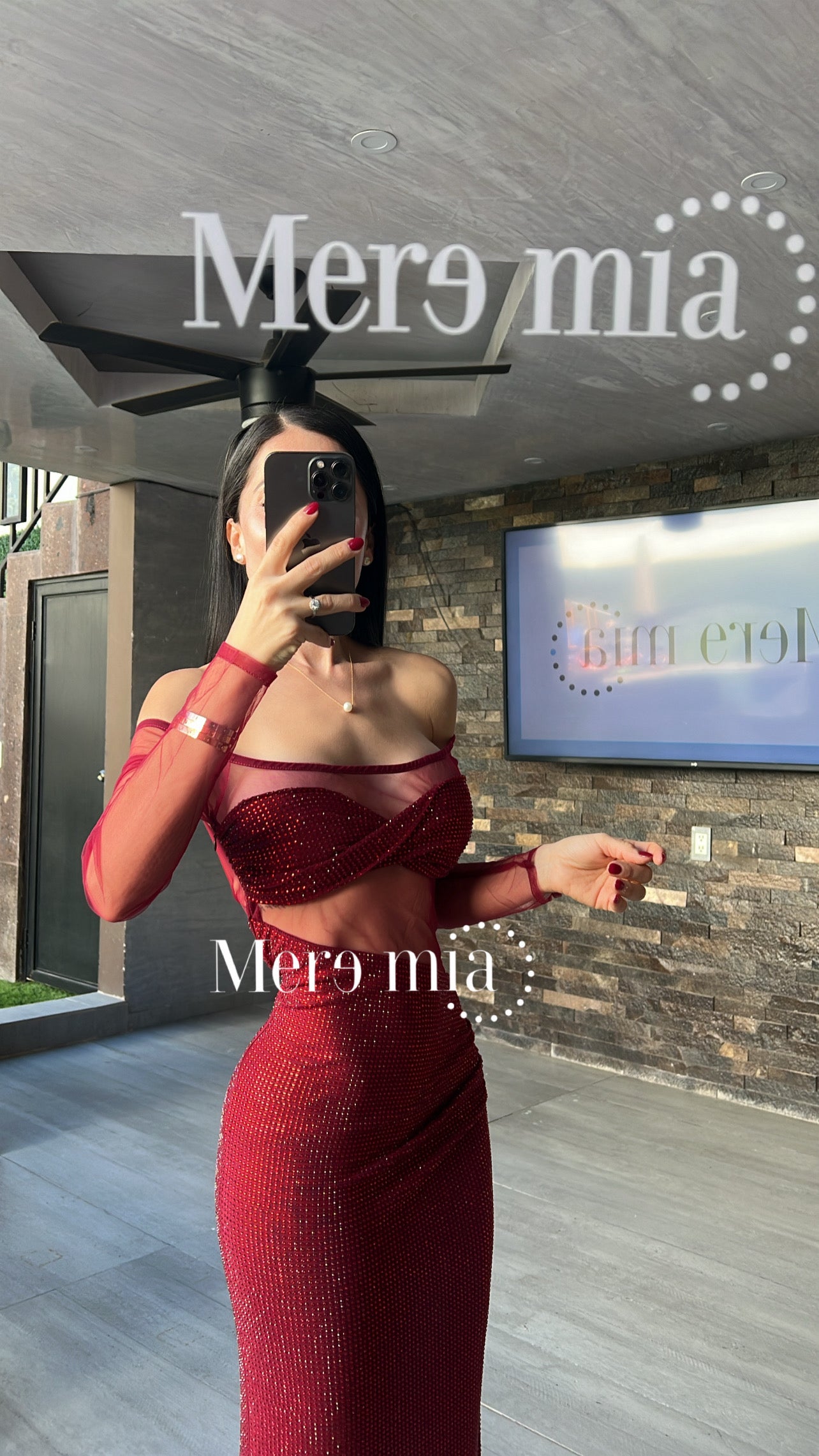 Vestido tinto puntos ml