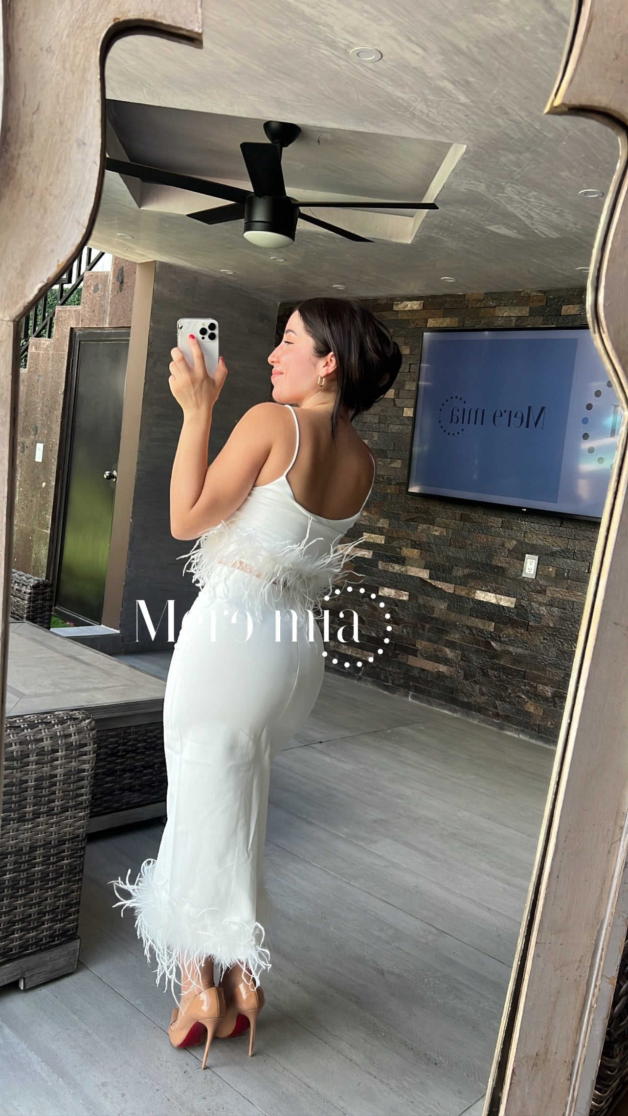 Conjunto blanco plumas